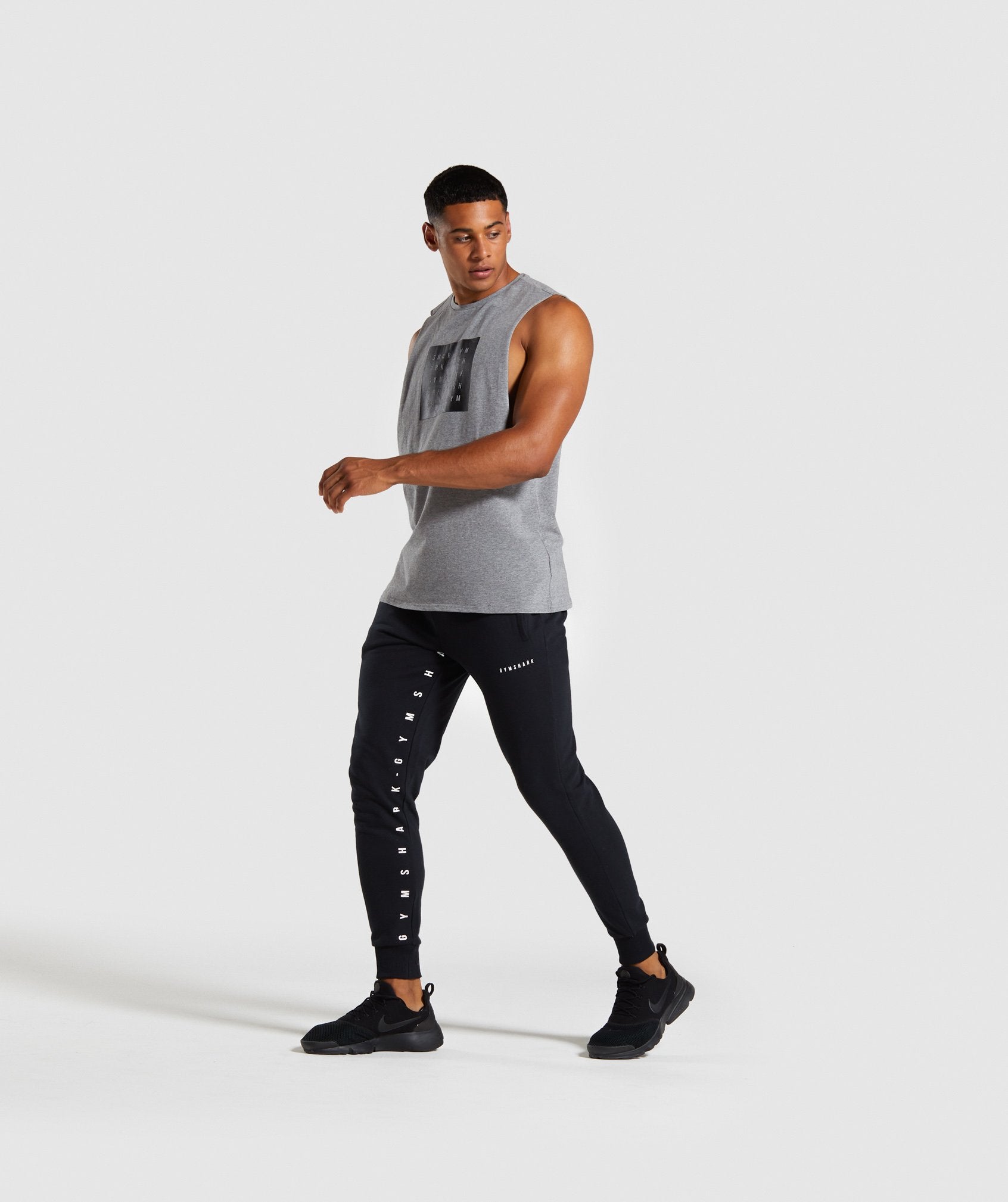 Contrast Joggers in Black - view 4