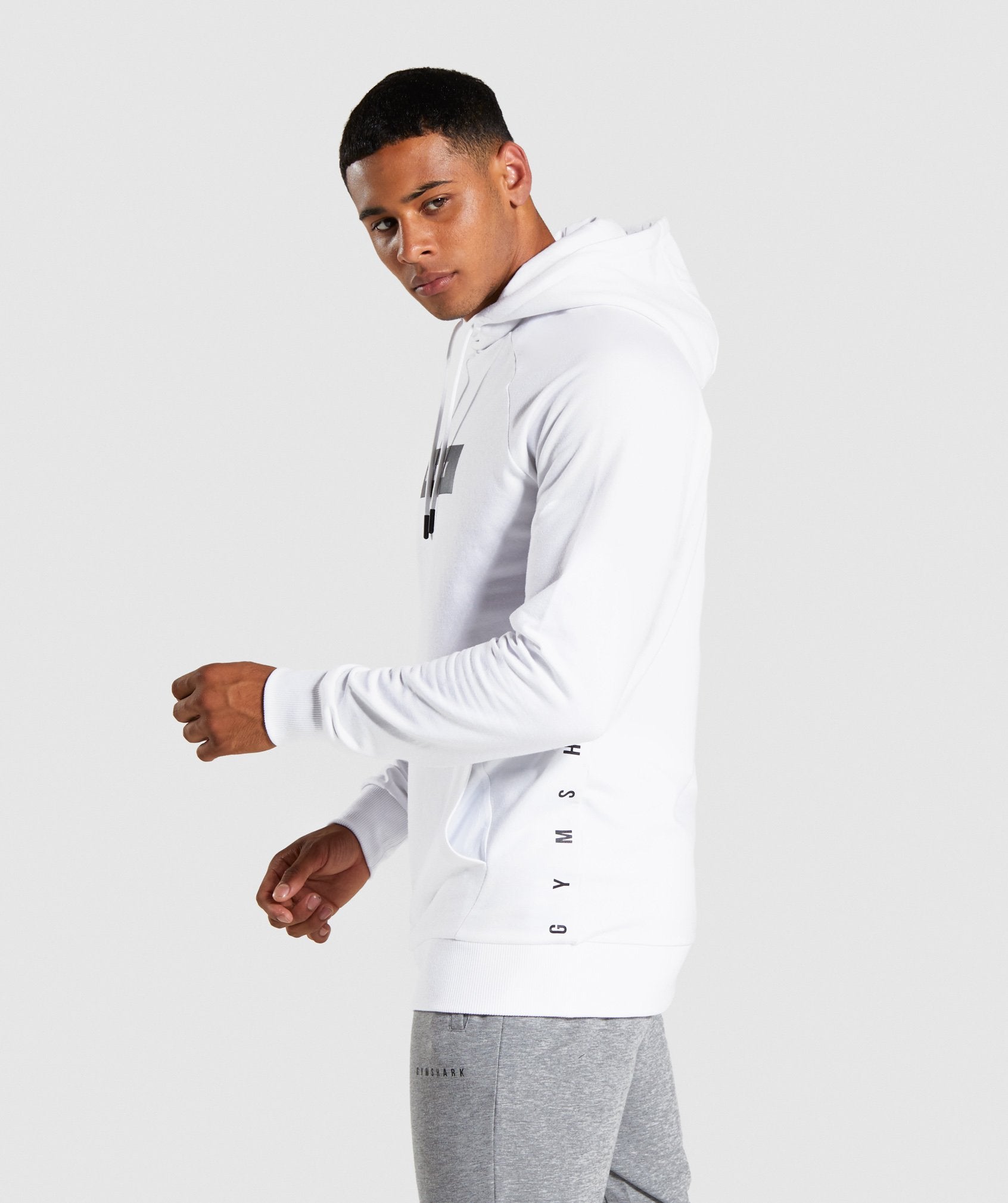 Contrast Hoodie in White - view 3