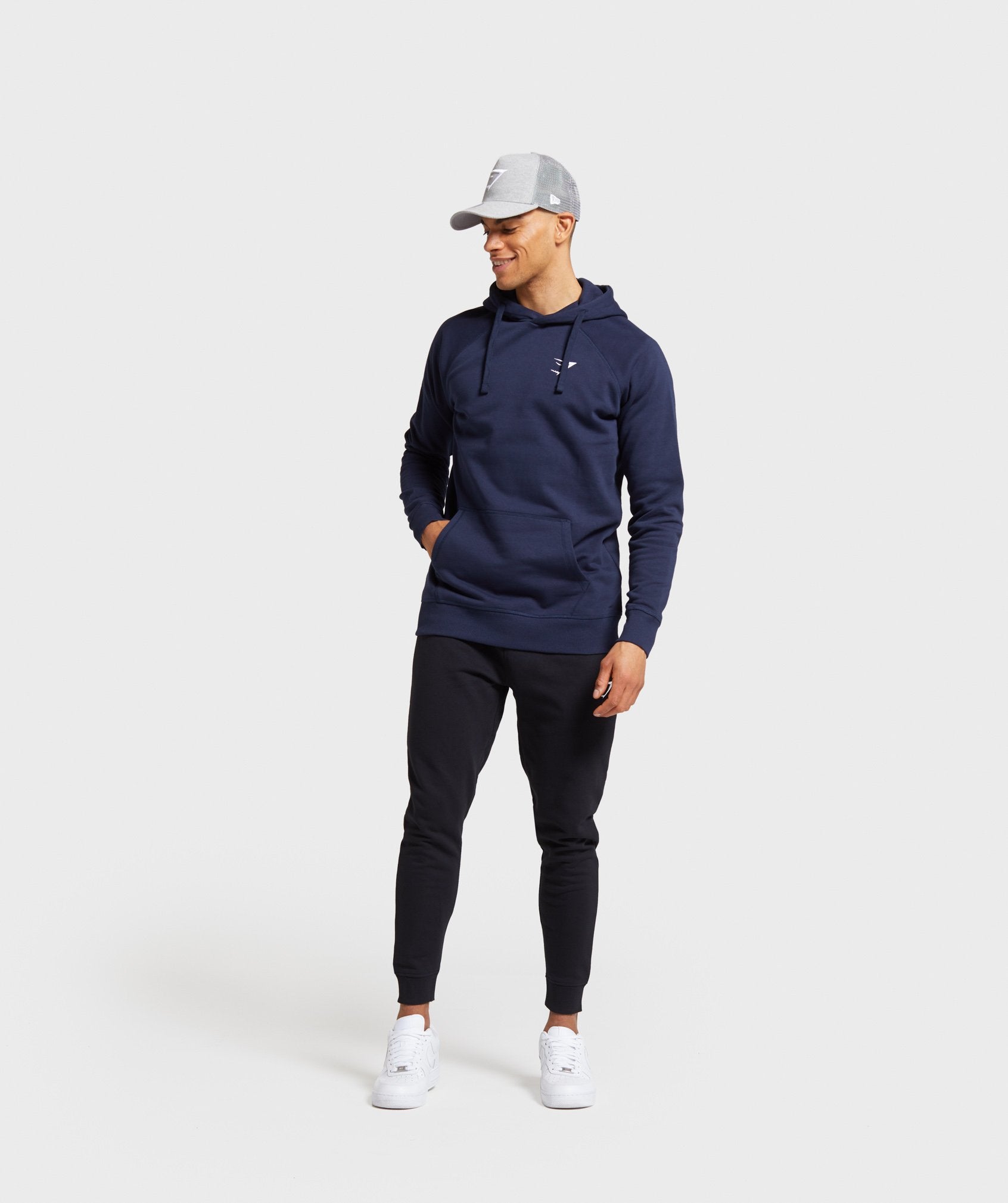 Gymshark Crest Hoodie - Dark Blue Image D