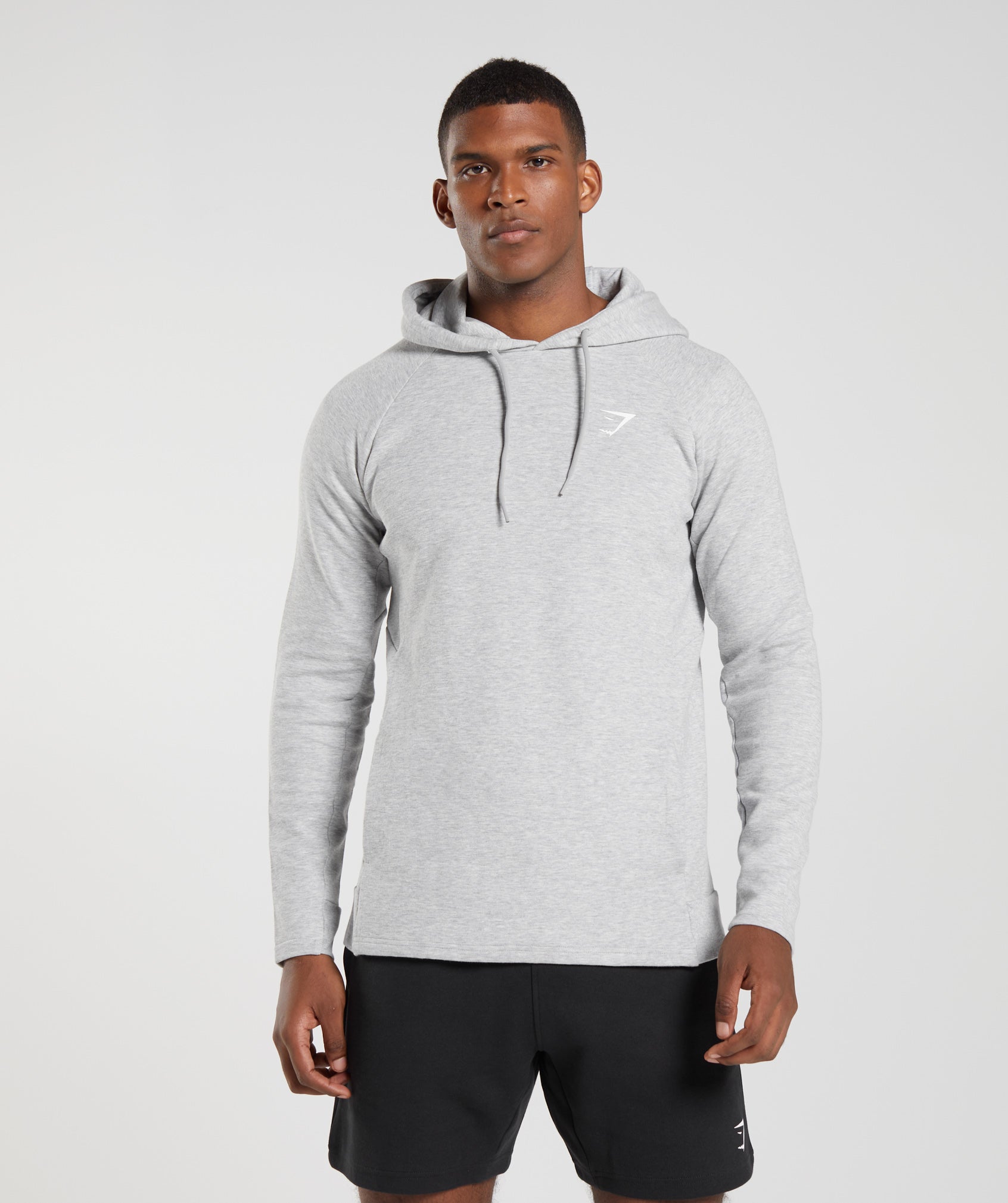 React Hoodie in Light Grey Core Marl - view 1