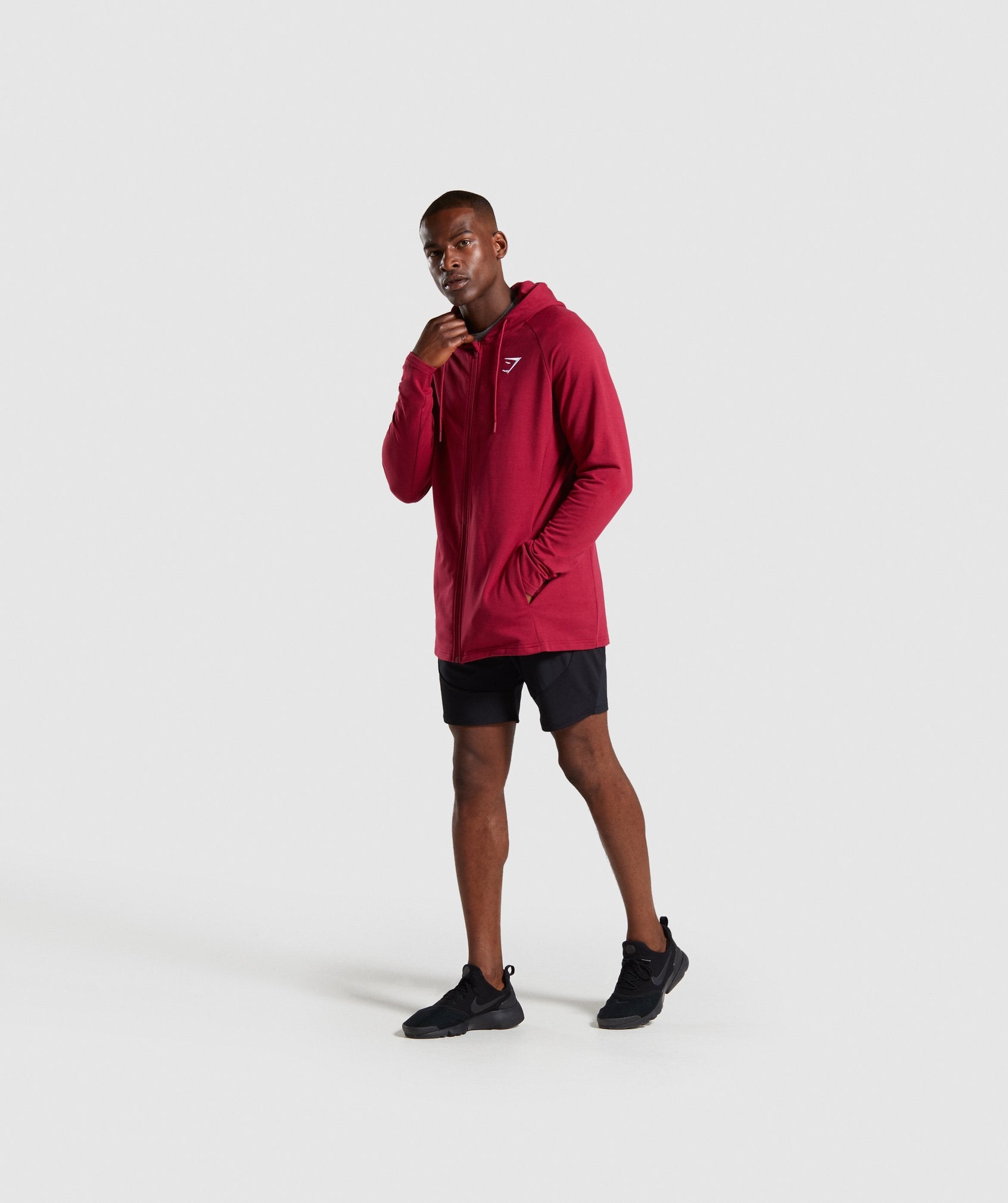 Critical Zip Hoodie in Claret - view 3