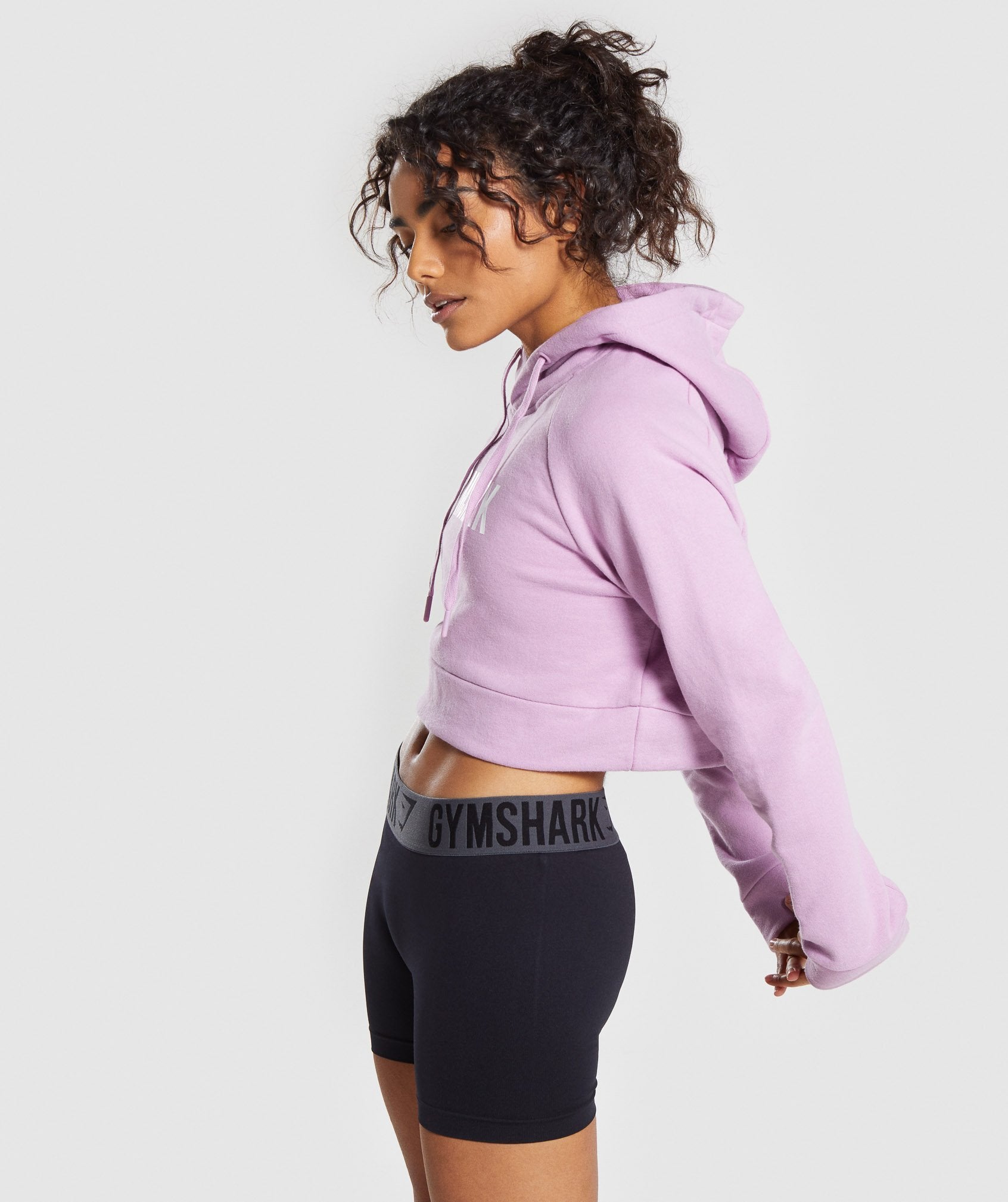 Cropped Crest Hoodie in Pink - view 3