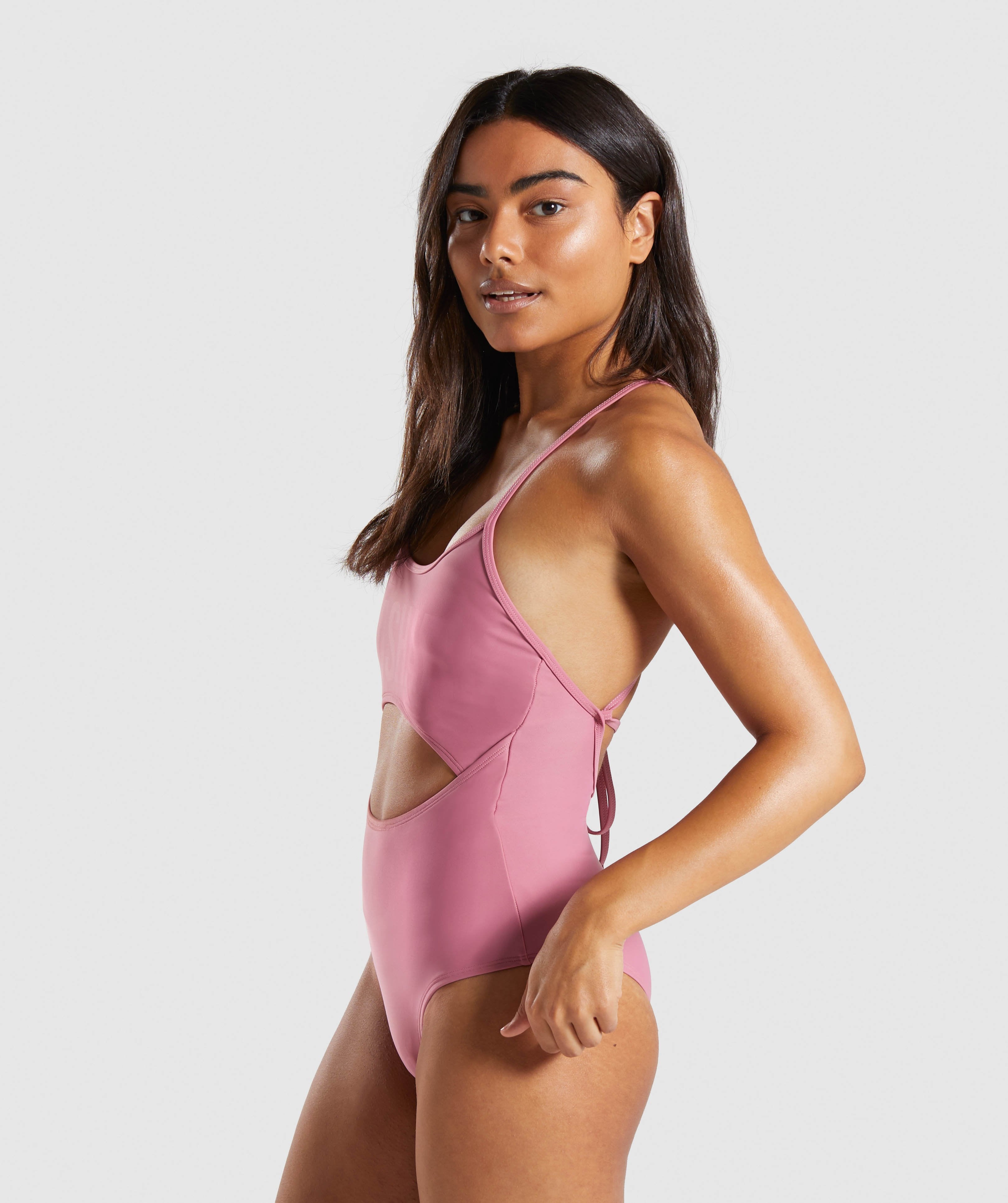 Cut Out Swimsuit in Dusky Pink