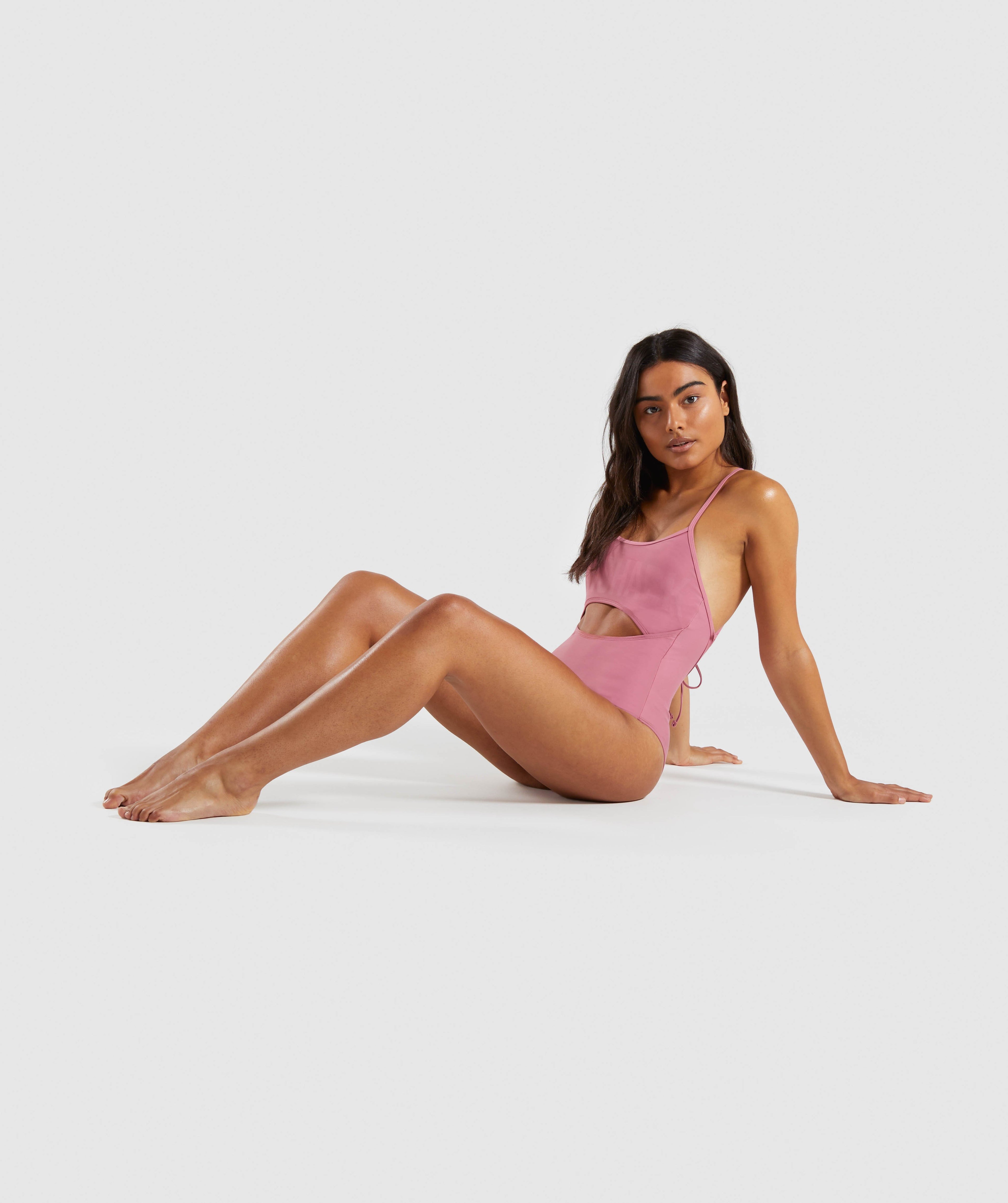 Cut Out Swimsuit in Dusky Pink