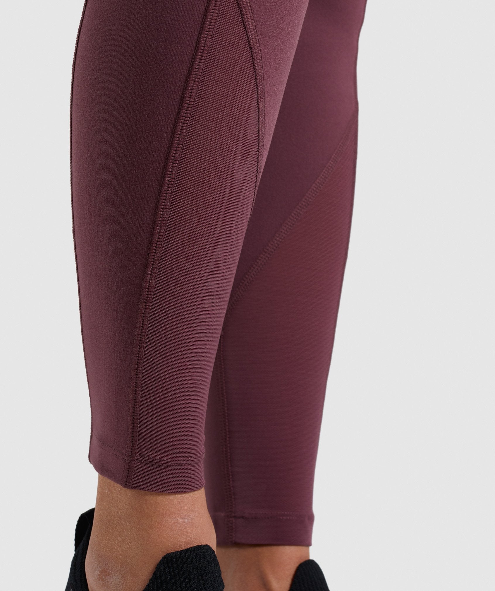 Dreamy Mesh Leggings in Berry Red