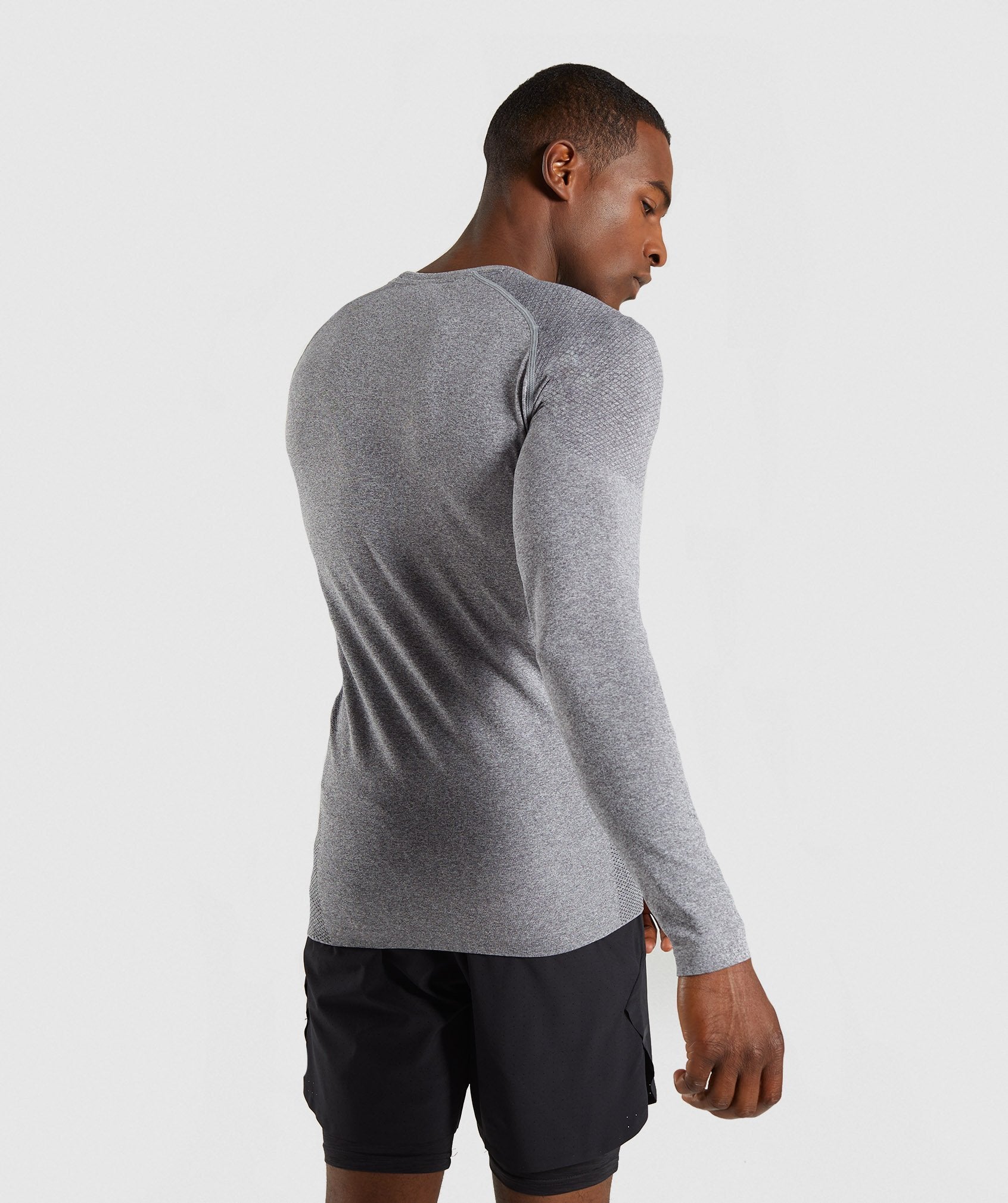 Define Seamless Long Sleeve T-Shirt in Smokey Grey Marl - view 2