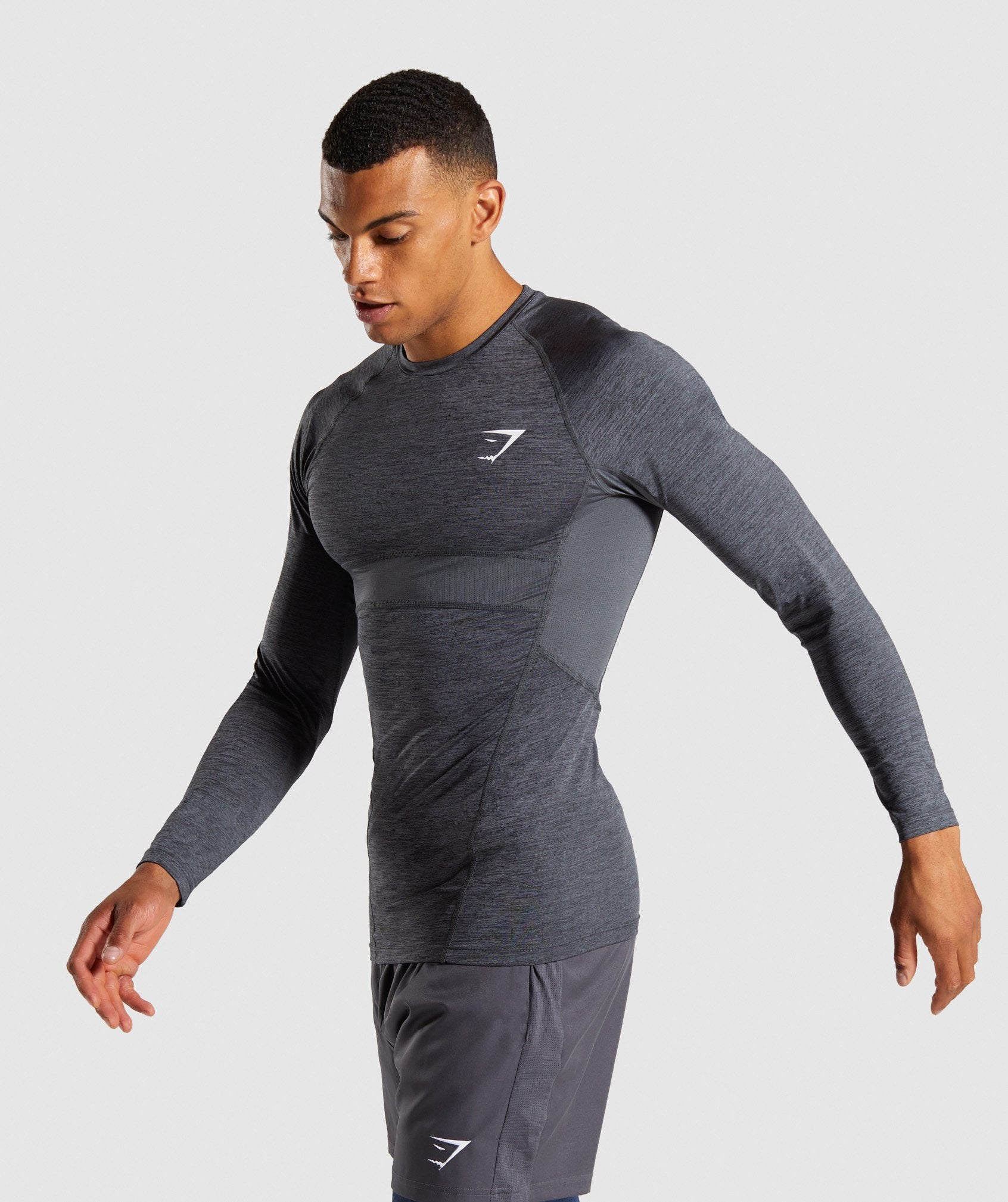 Element+ Baselayer Long Sleeve Top in Black Marl/White - view 3