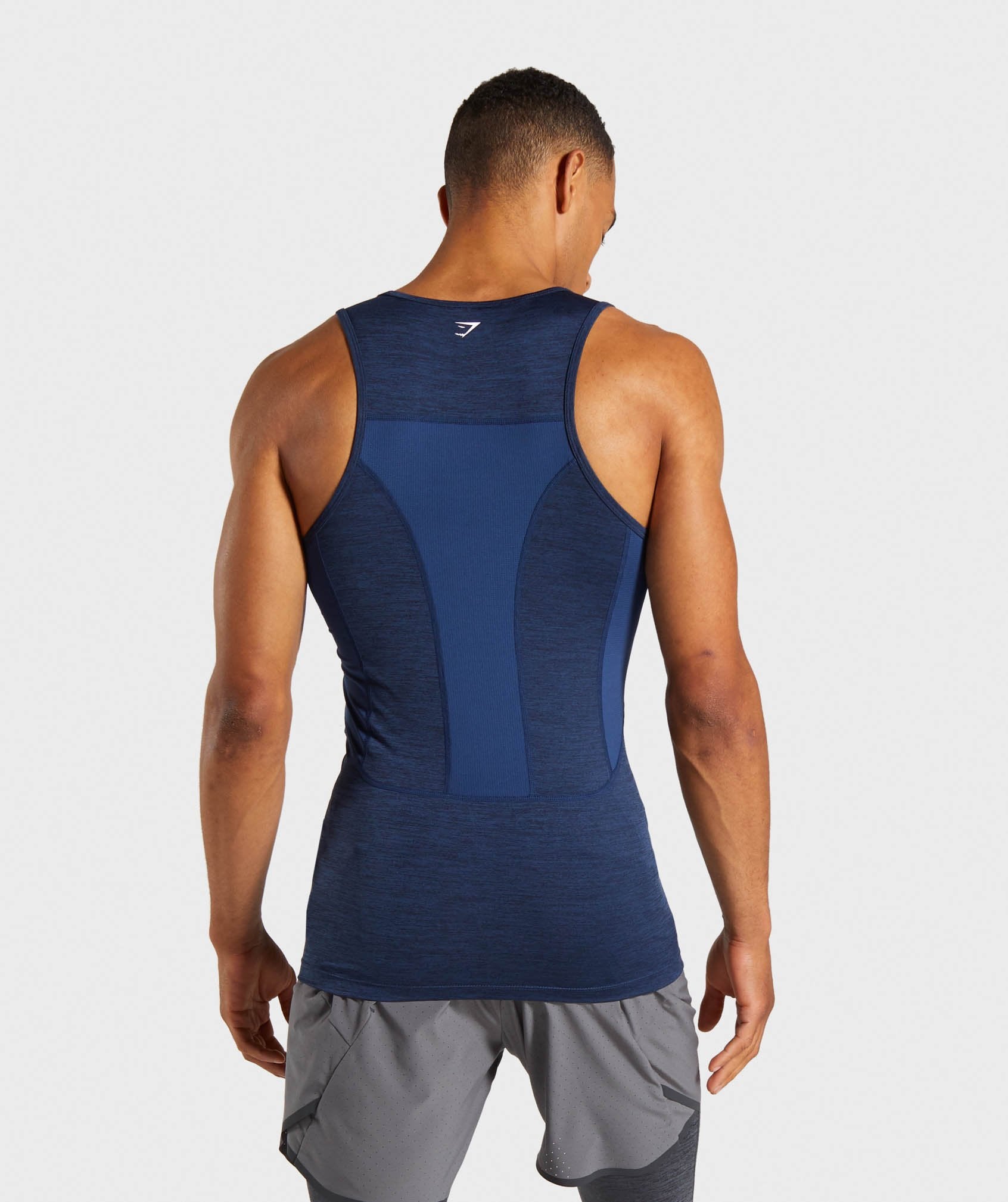 Element+ Baselayer Tank in Dark Blue Marl - view 2