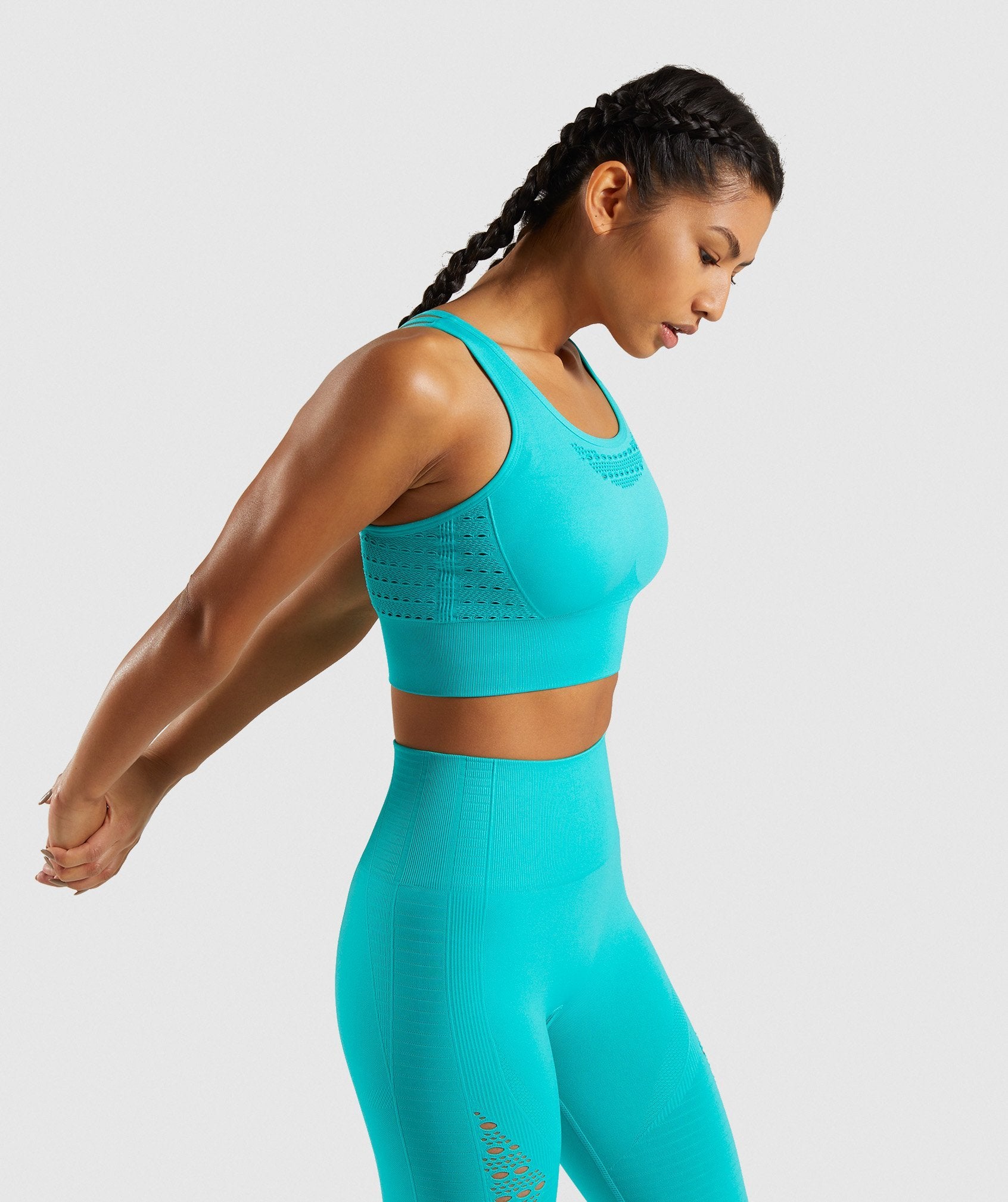 Energy+ Seamless Crop Top in Tropical Blue - view 3