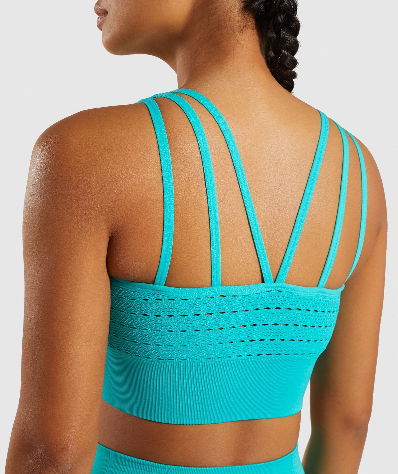Energy+ Seamless Crop Top in Tropical Blue - view 4