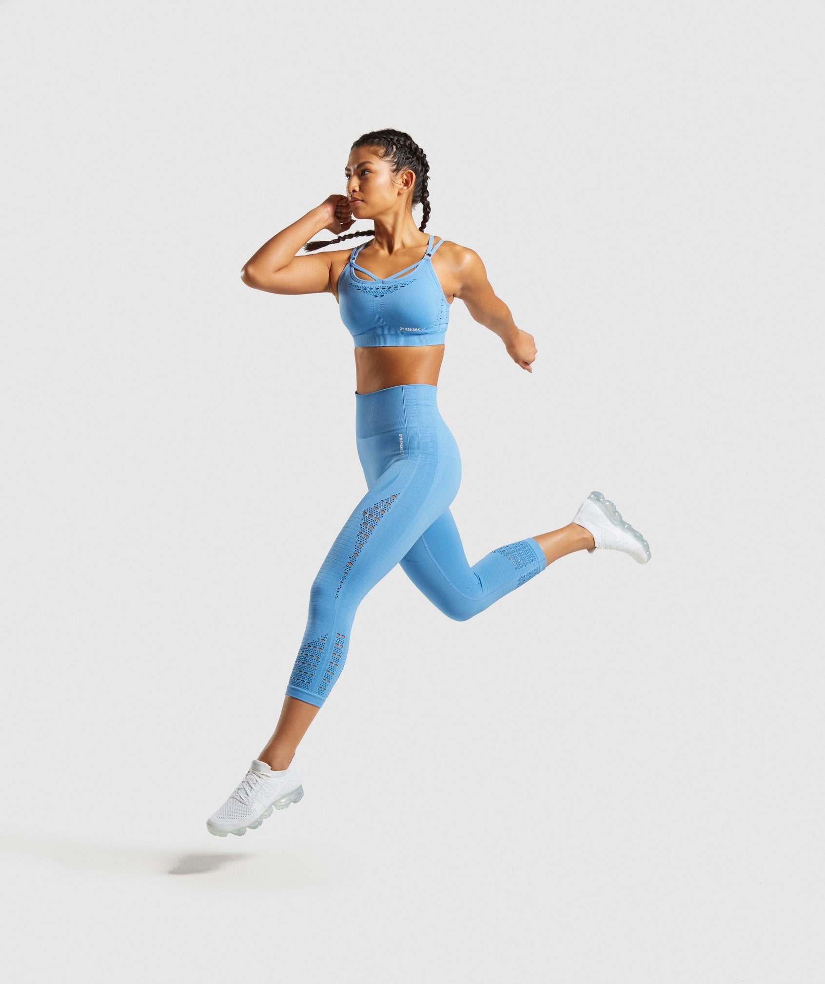 Energy+ Seamless Cropped Leggings in  Blue - view 4