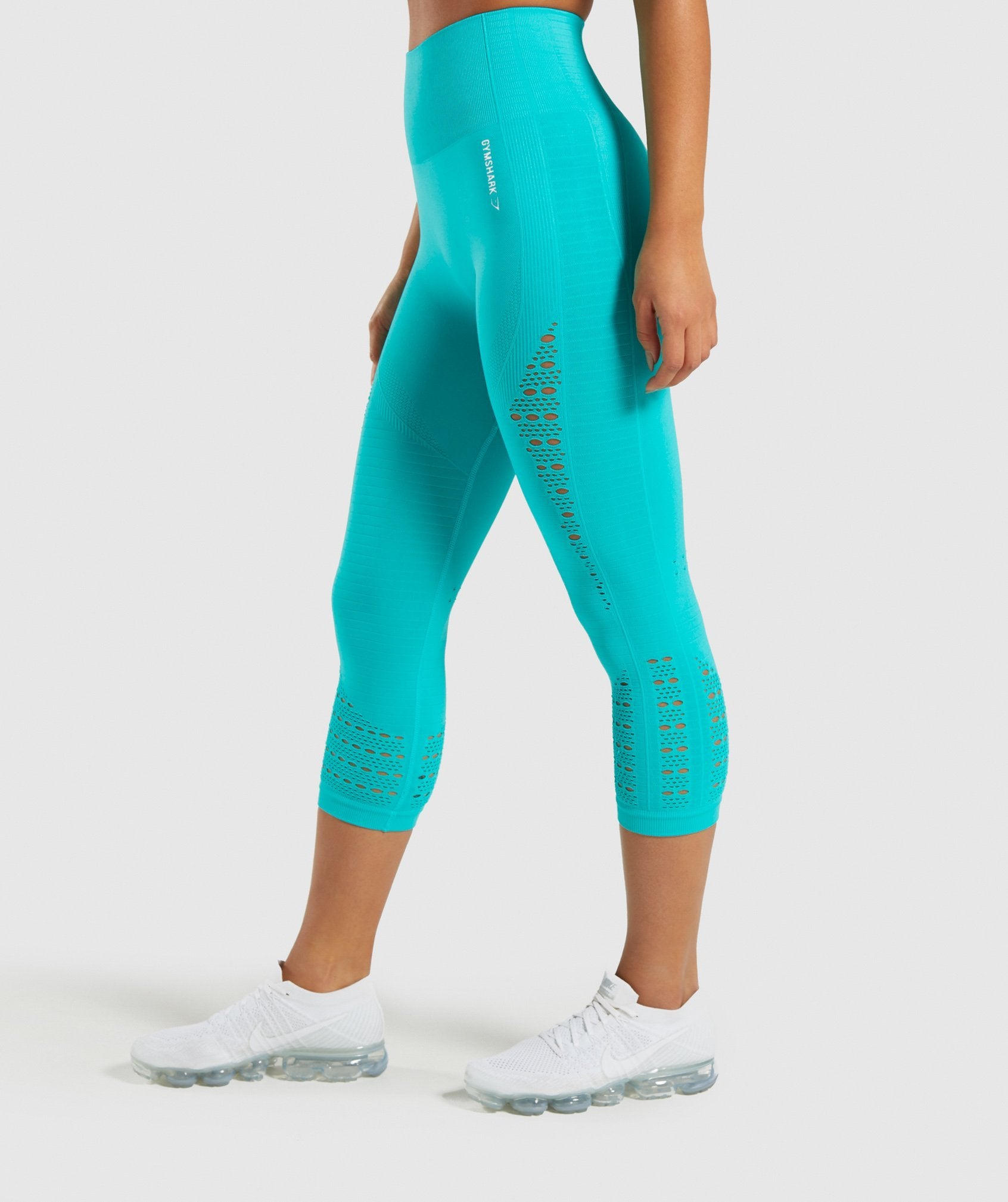 Energy+ Seamless Cropped Leggings in Tropical Blue - view 3