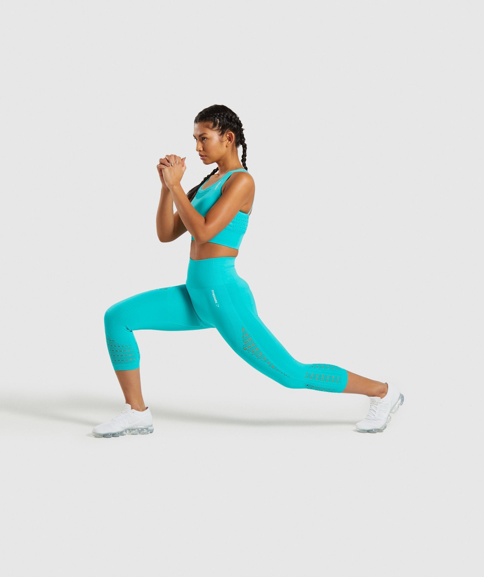 Energy+ Seamless Cropped Leggings in Tropical Blue - view 4