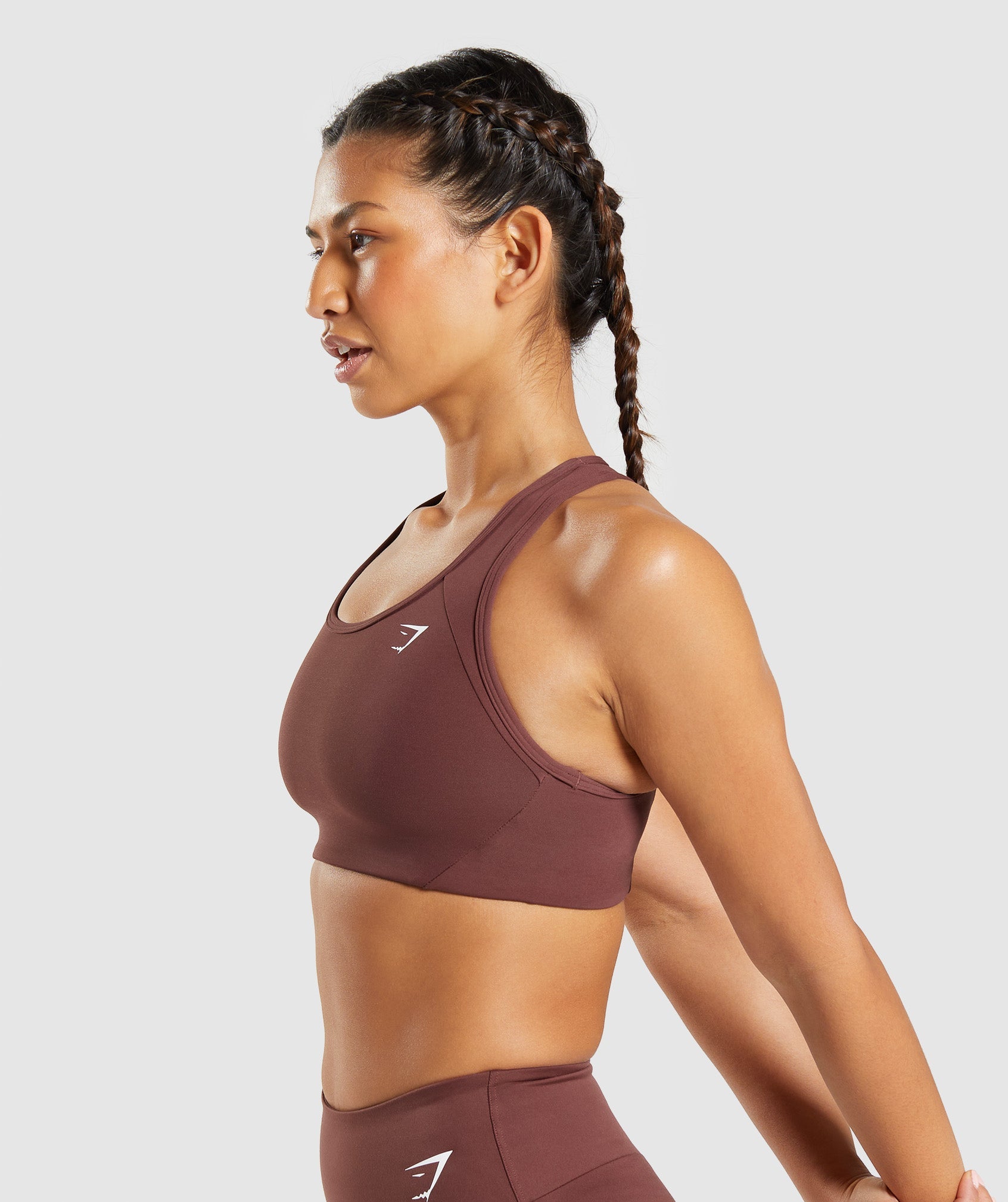 Essential Racer Back Sports Bra in Cherry Brown - view 3