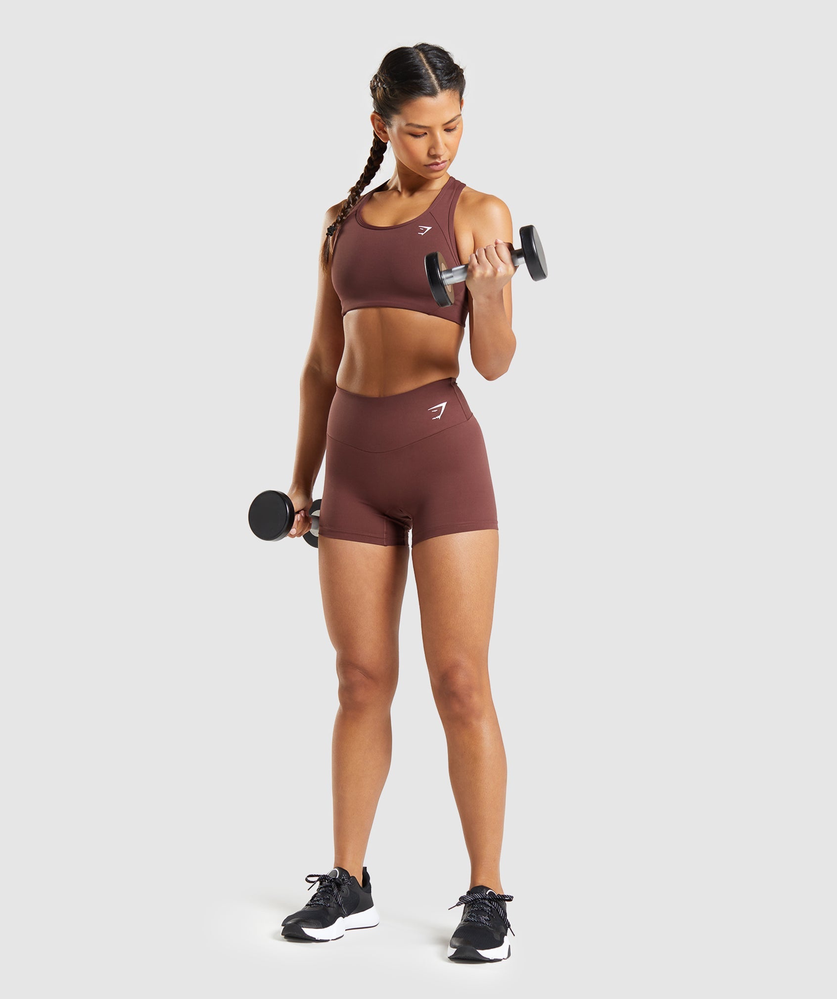Essential Racer Back Sports Bra in Cherry Brown - view 4