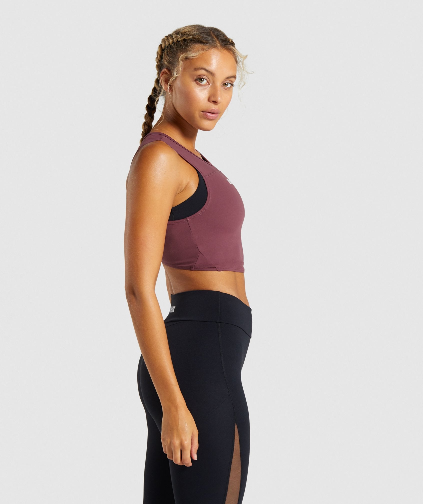 Form Crop Top in Berry Red - view 3