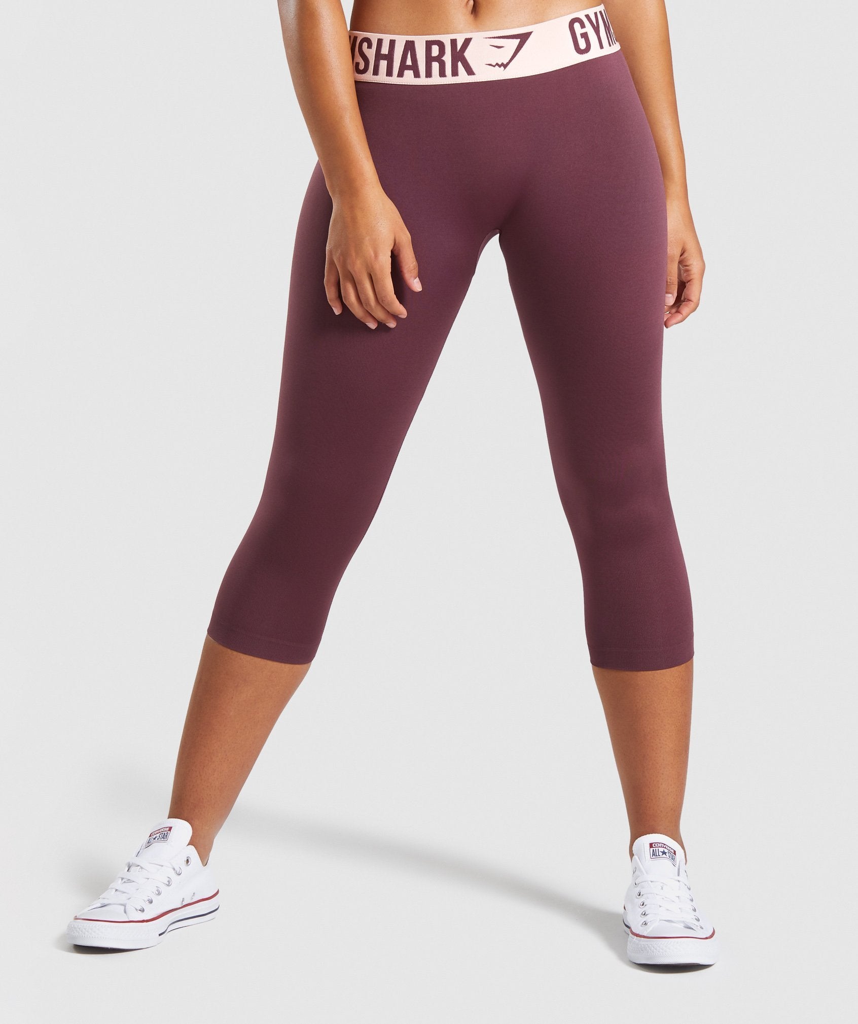 Fit Seamless Cropped Leggings in Berry Red/Pink - view 1