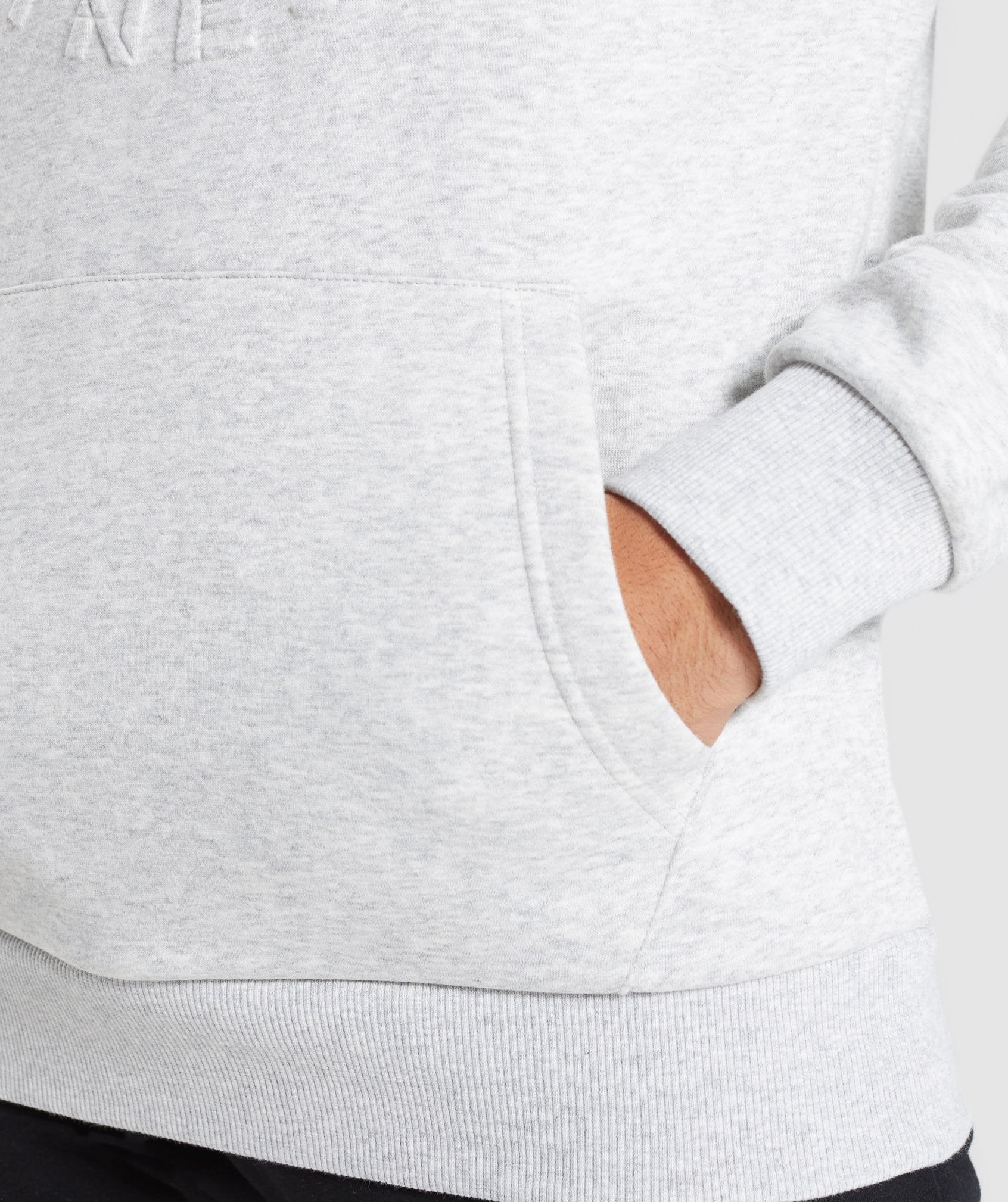 Legacy Debossed Hoodie- Wolf Grey Marl in null - view 5