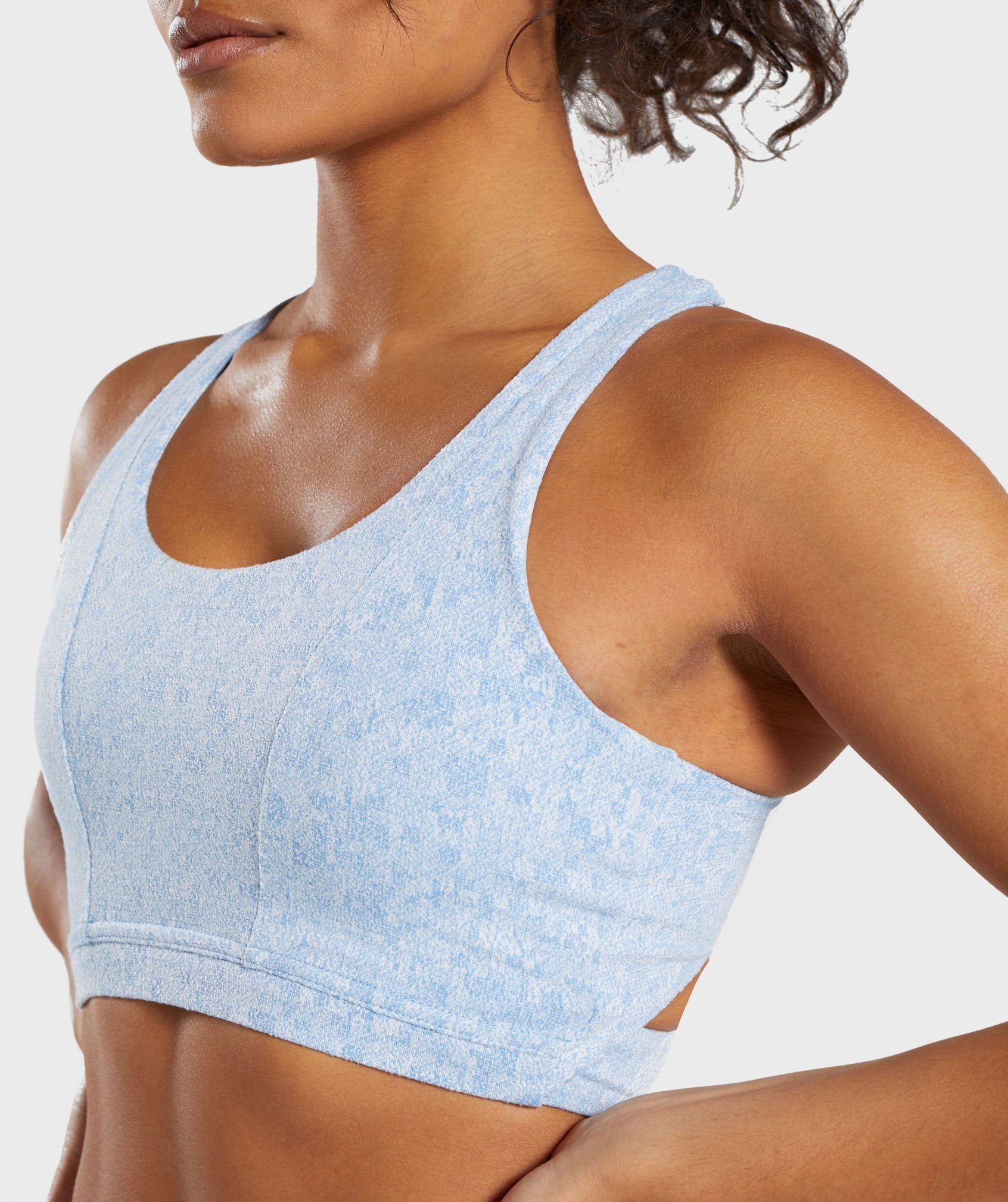 Fleur Texture Sports Bra in Blue - view 5