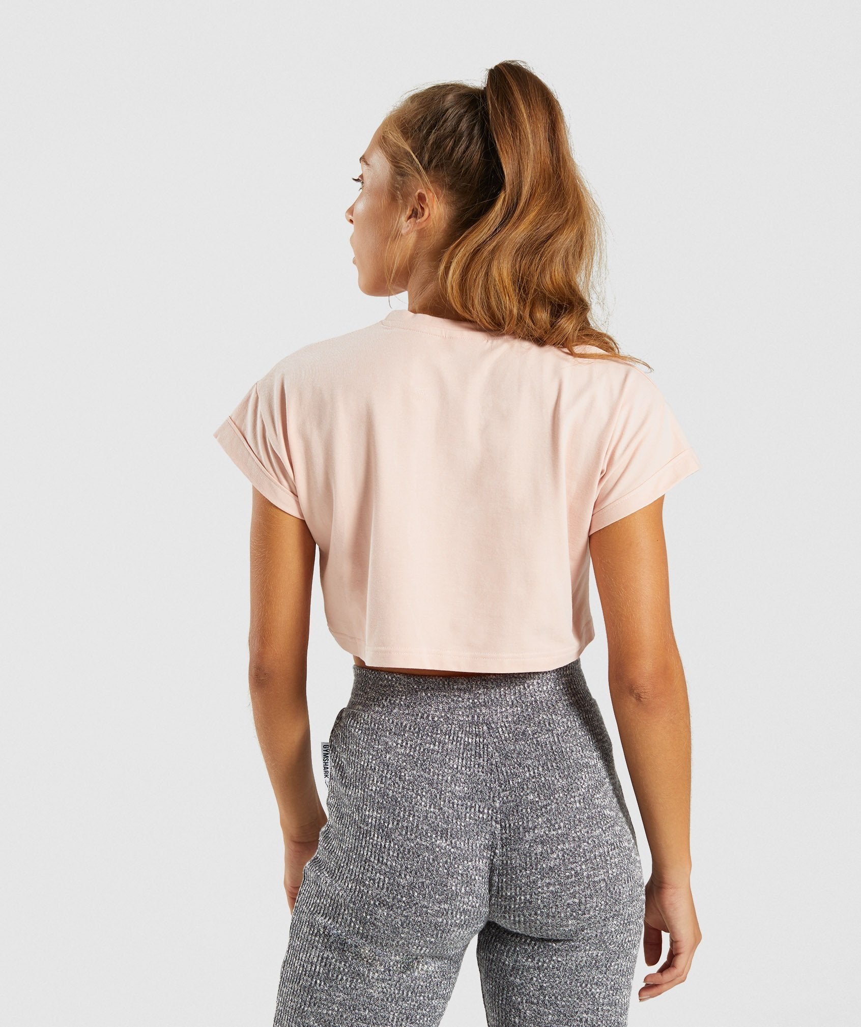 Fraction Crop Top in Blush Nude/White - view 2