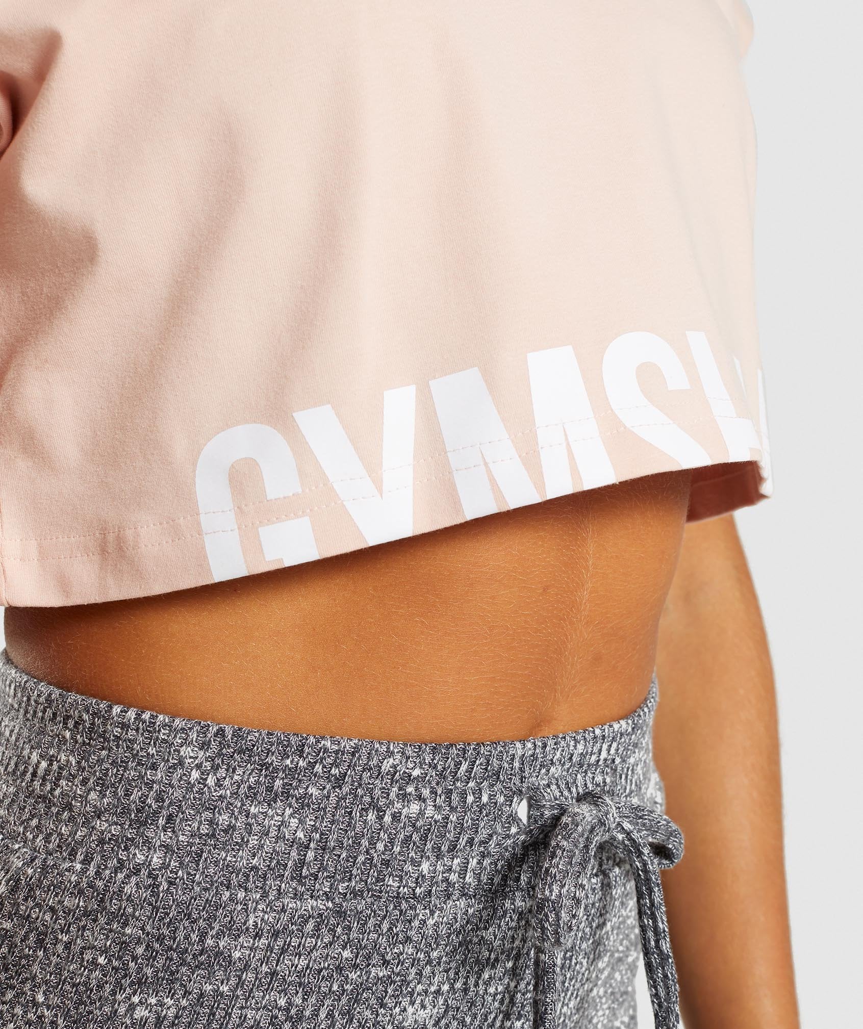 Fraction Crop Top in Blush Nude/White - view 6