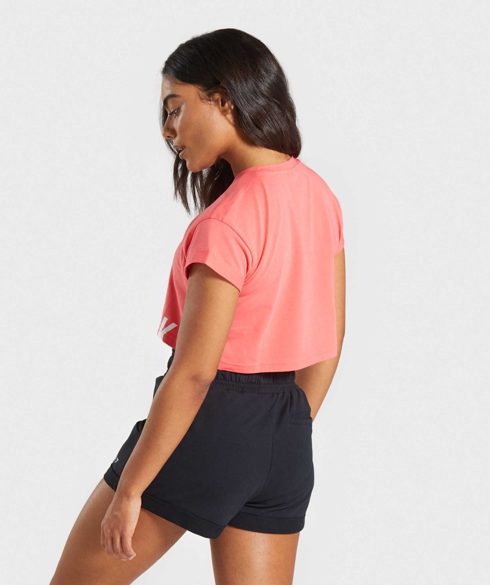 Fraction Crop Top in Coral - view 2