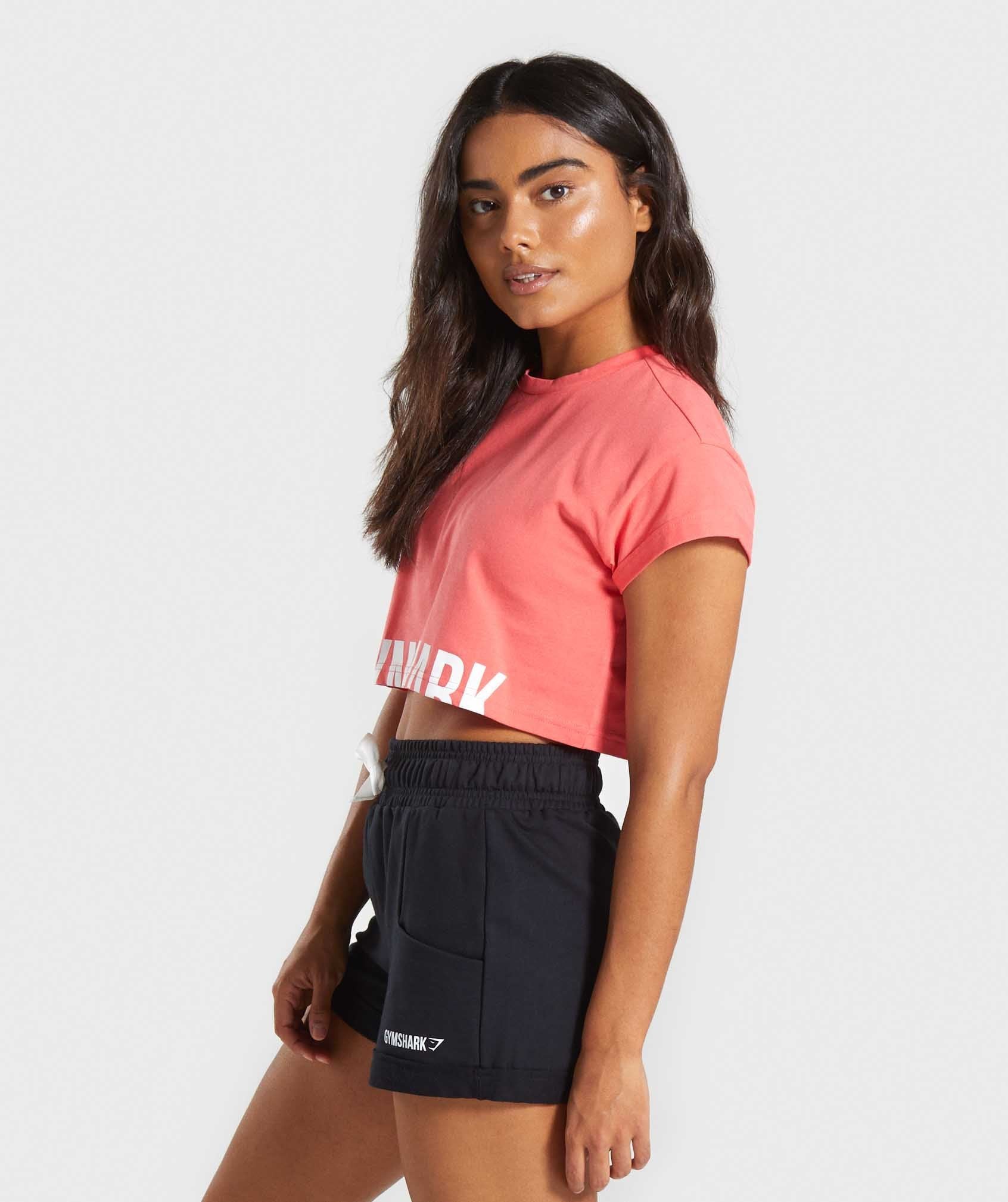 Fraction Crop Top in Coral - view 3