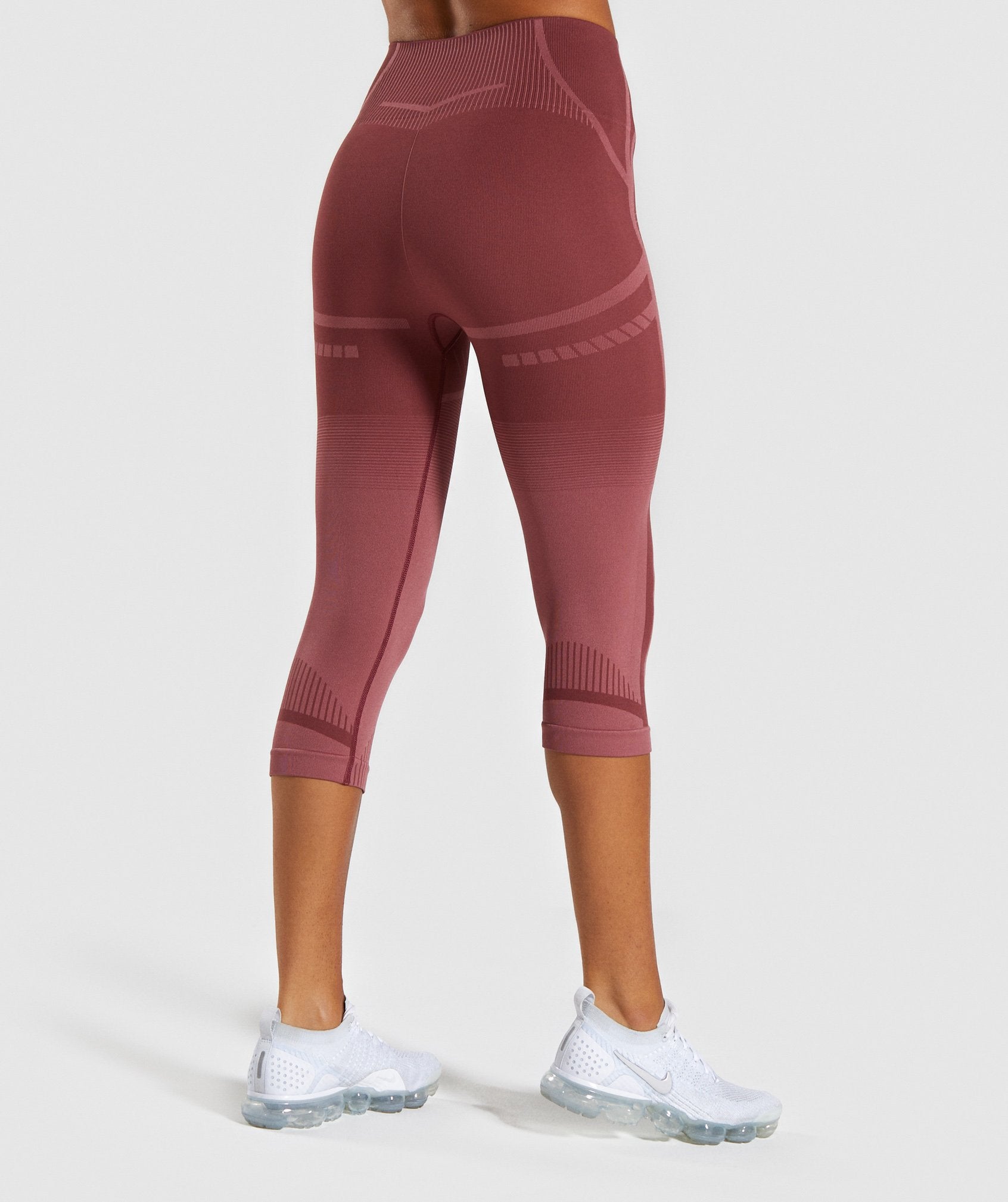 Geo Seamless Cropped Leggings in Rose