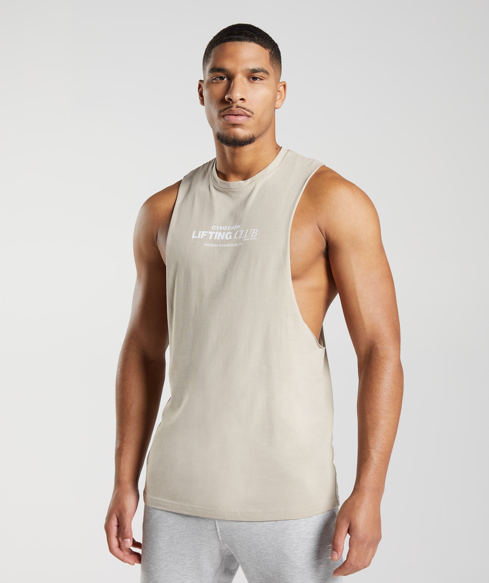 Social Club Drop Arm Tank in Pebble Grey - view 1