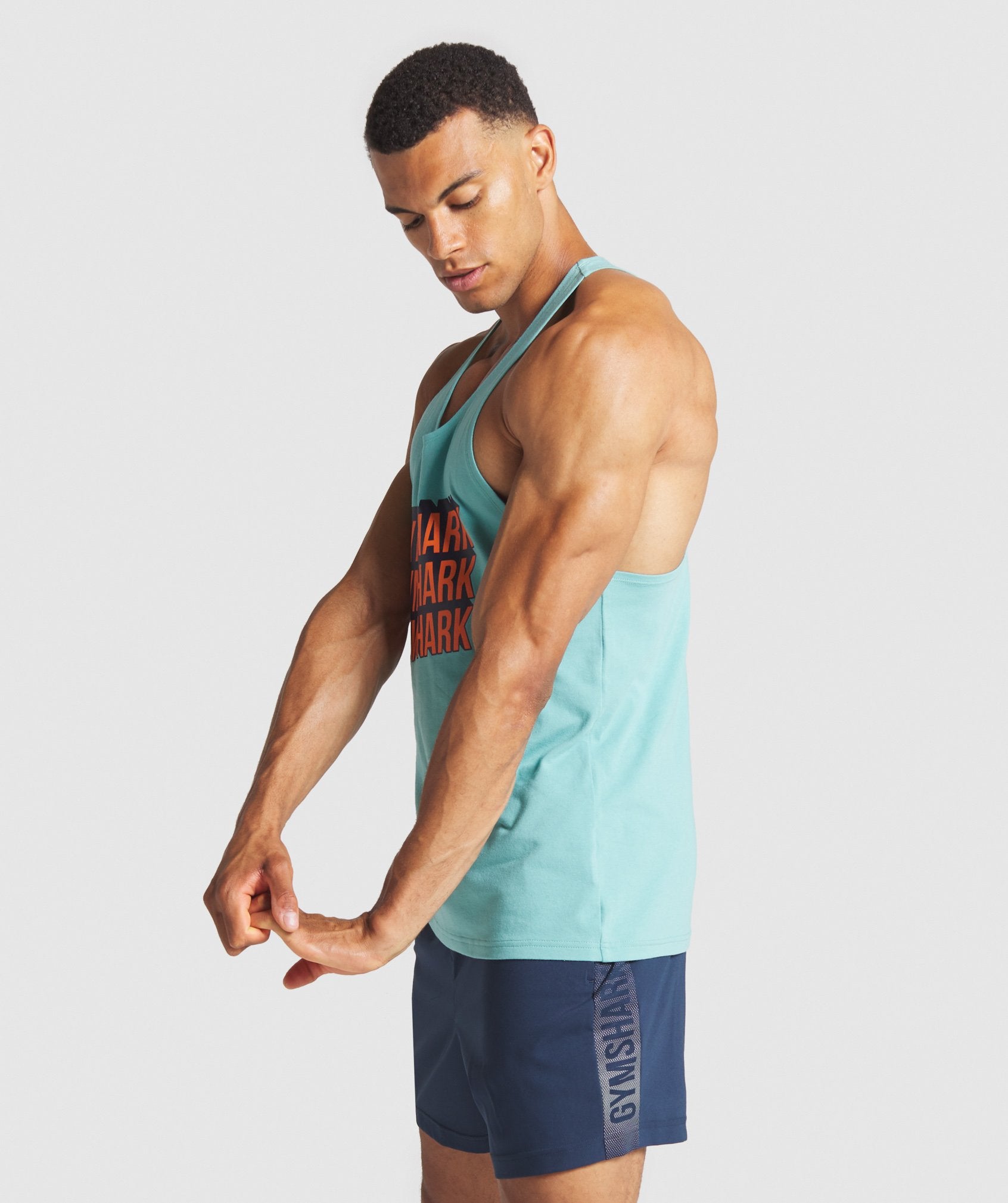 Graphic Extrude Stringer in Light Blue
