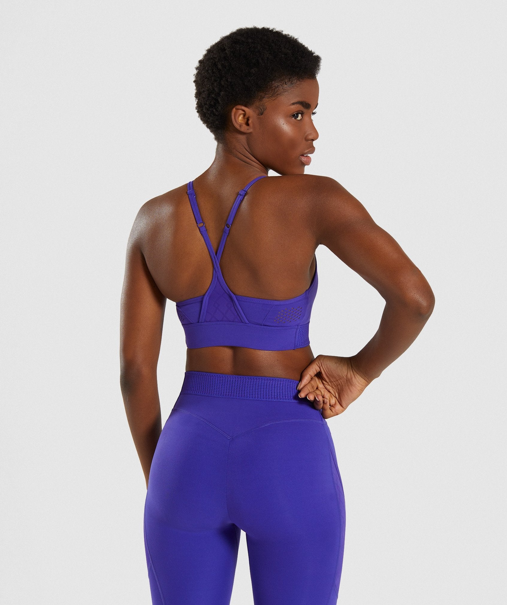 Geo Mesh Sports Bra in Indigo - view 2