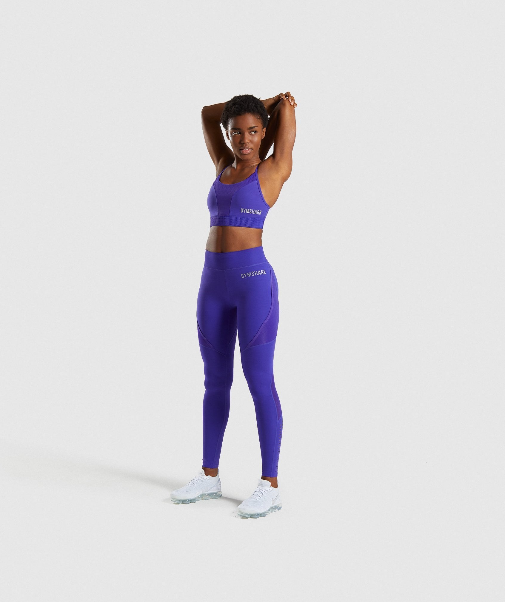 Geo Mesh Sports Bra in Indigo - view 4