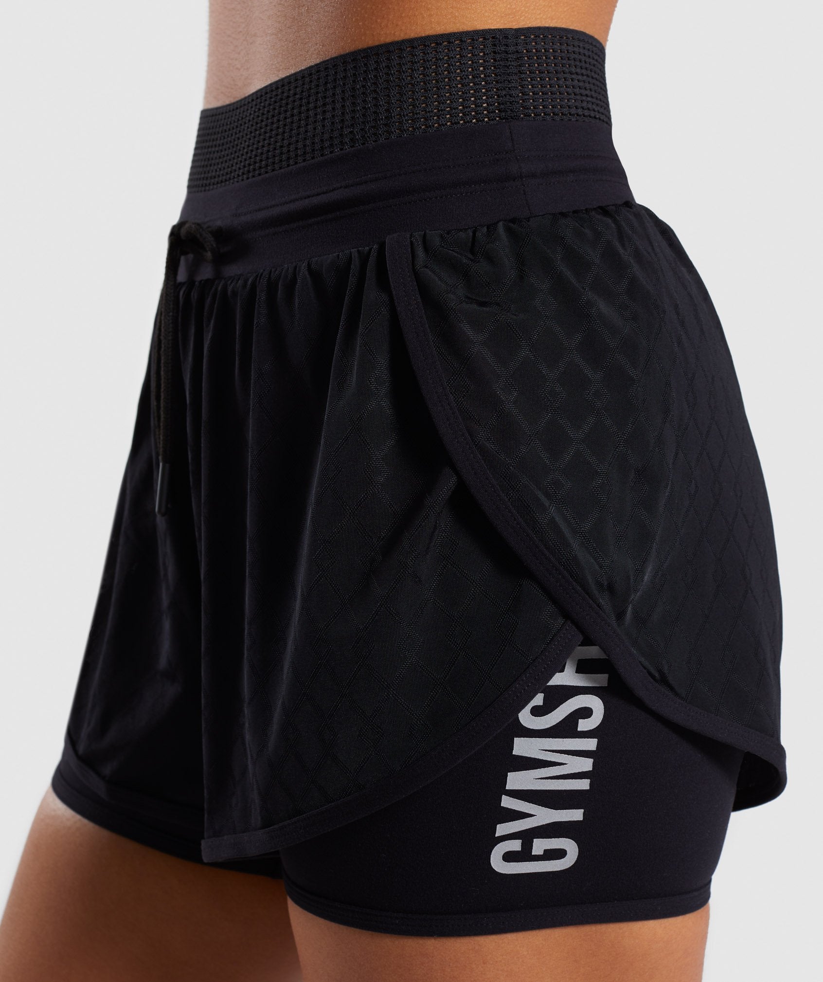 Geo Mesh Two In One Short in Black - view 4