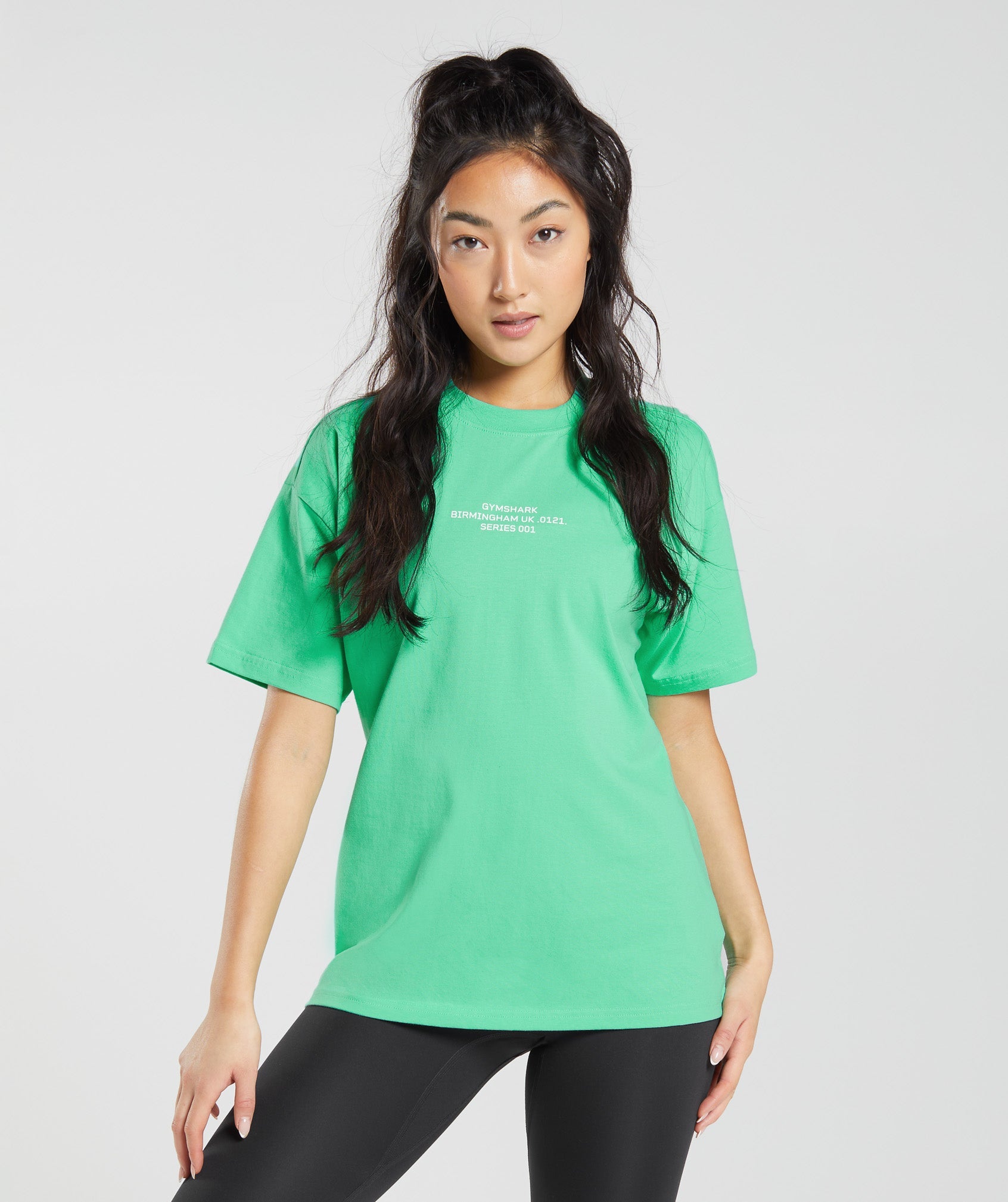 Activated Graphic Oversized T-Shirt in Tropic Green - view 1