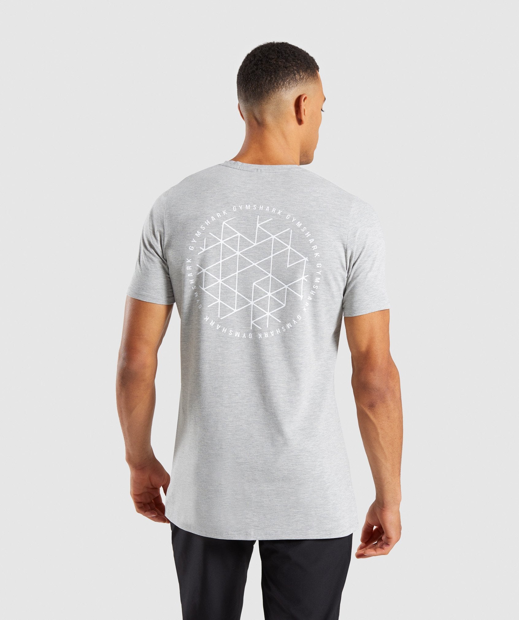 Geo T-Shirt in Light Grey Marl - view 2