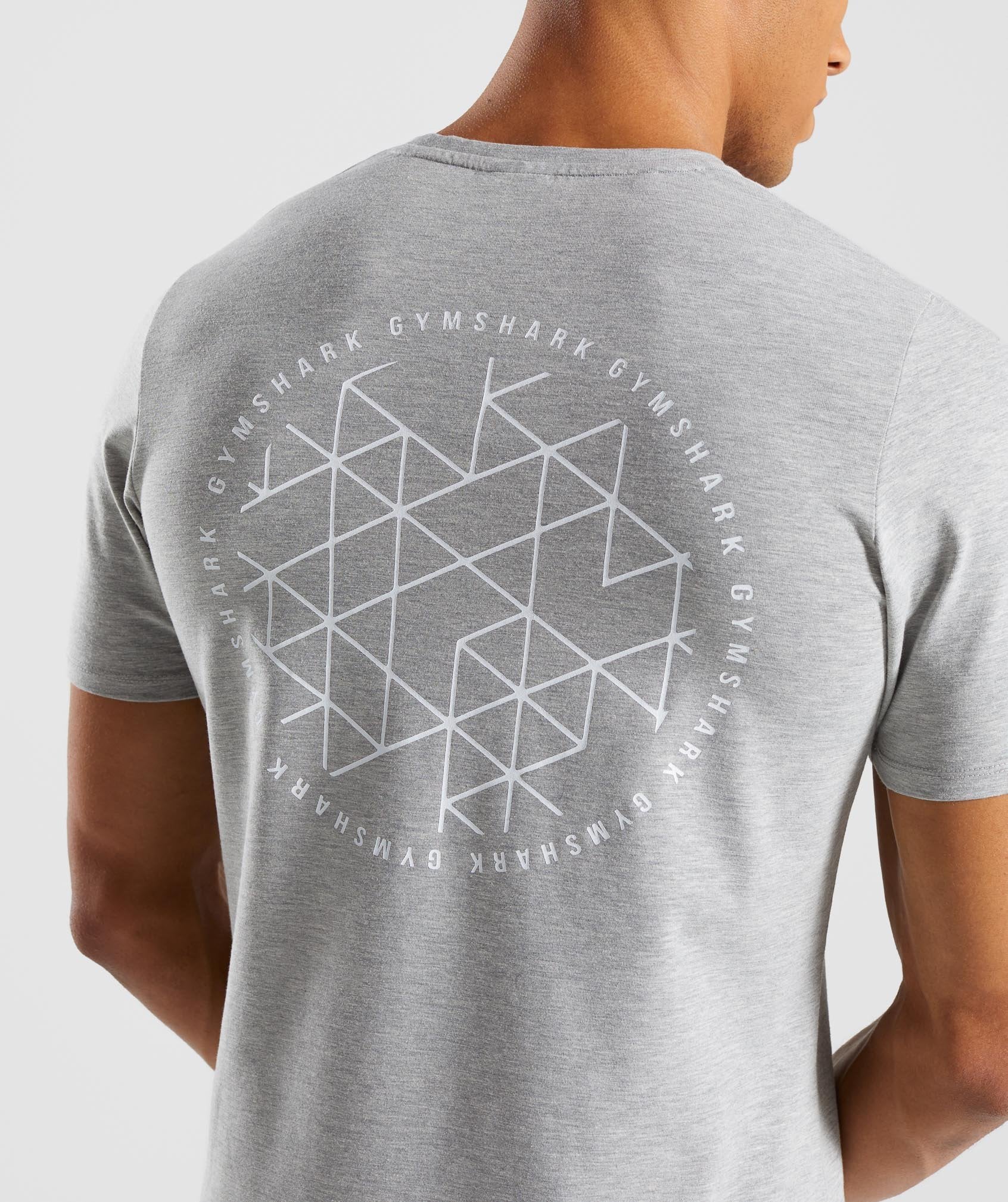 Geo T-Shirt in Light Grey Marl - view 5