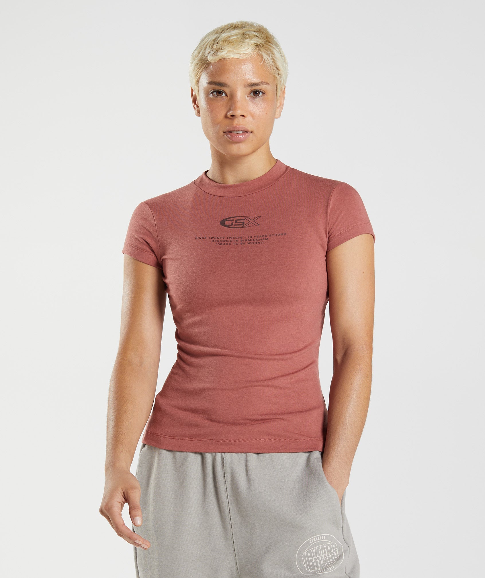 GS10 Year Body Fit T-Shirt in Rose Brown - view 1