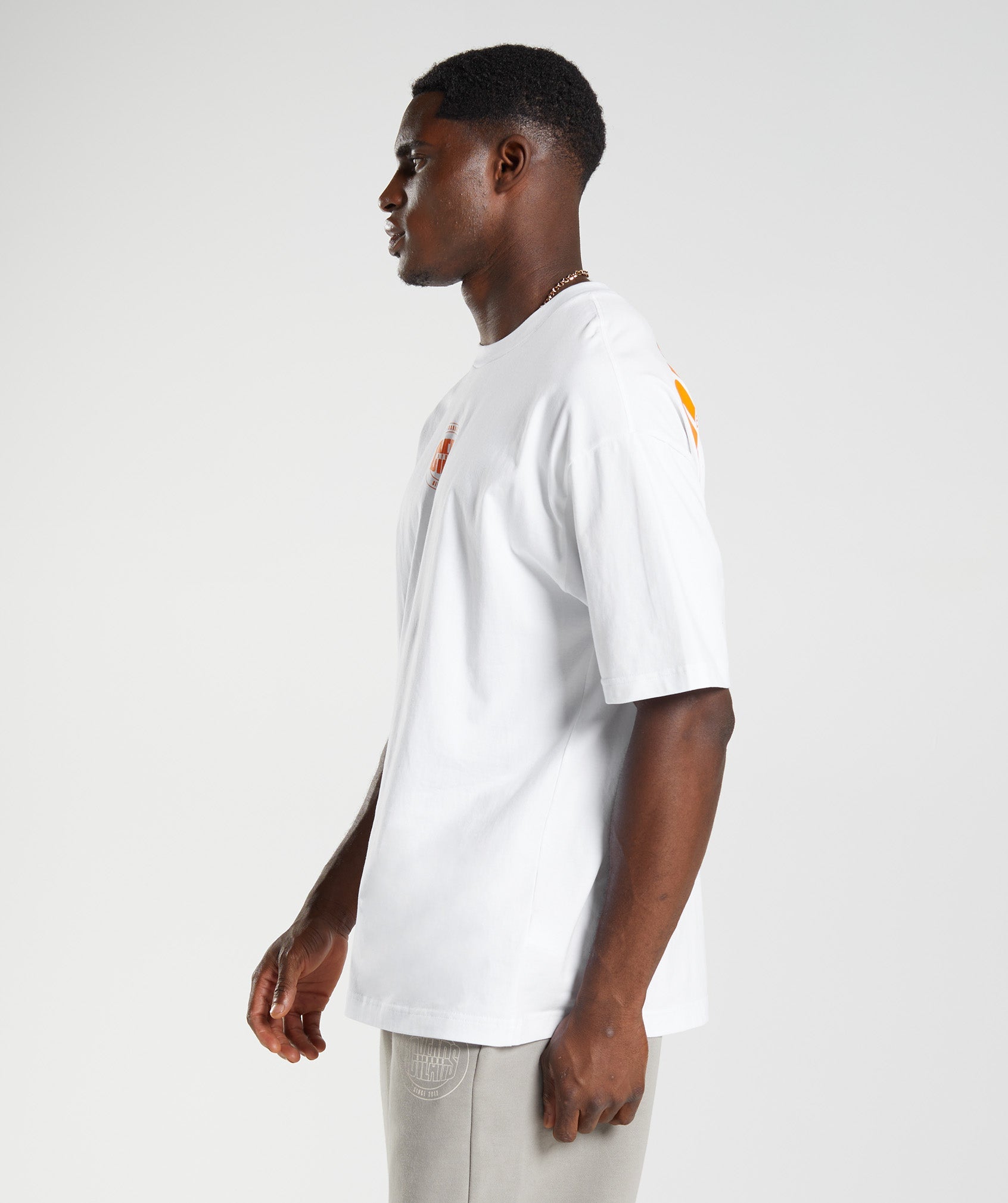 GS10 Year Oversized T-Shirt in White - view 3
