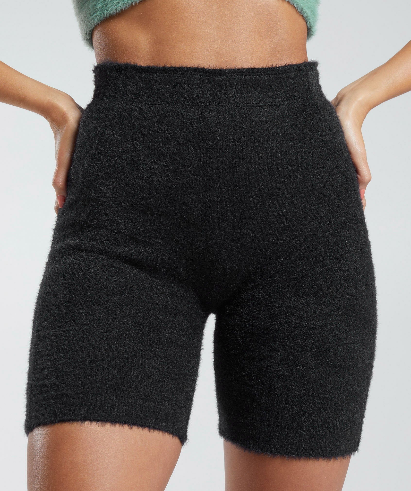 Whitney Eyelash Knit Shorts in Black - view 7