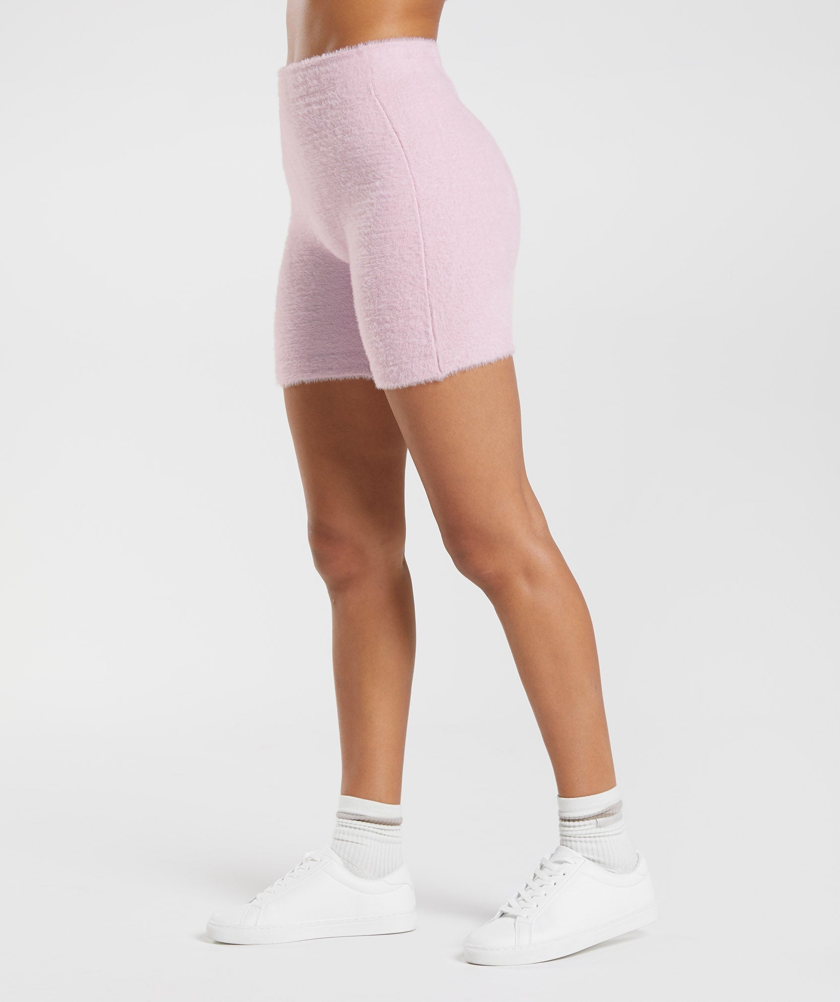 Whitney Eyelash Knit Shorts in Pressed Petal Pink - view 5