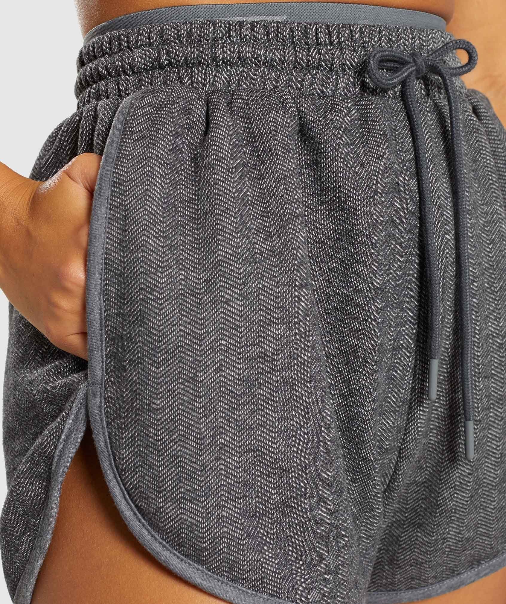 Heather Dual Band Shorts in Black Marl - view 5