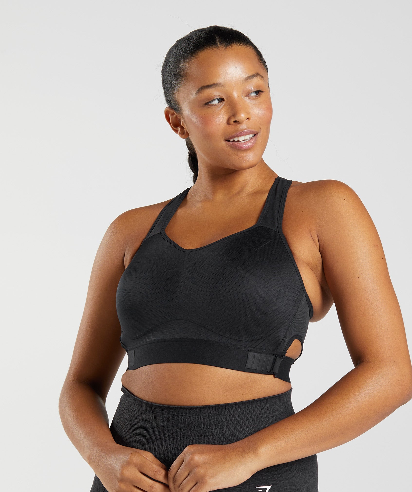 Racerback High Support Sports Bra in Black - view 4