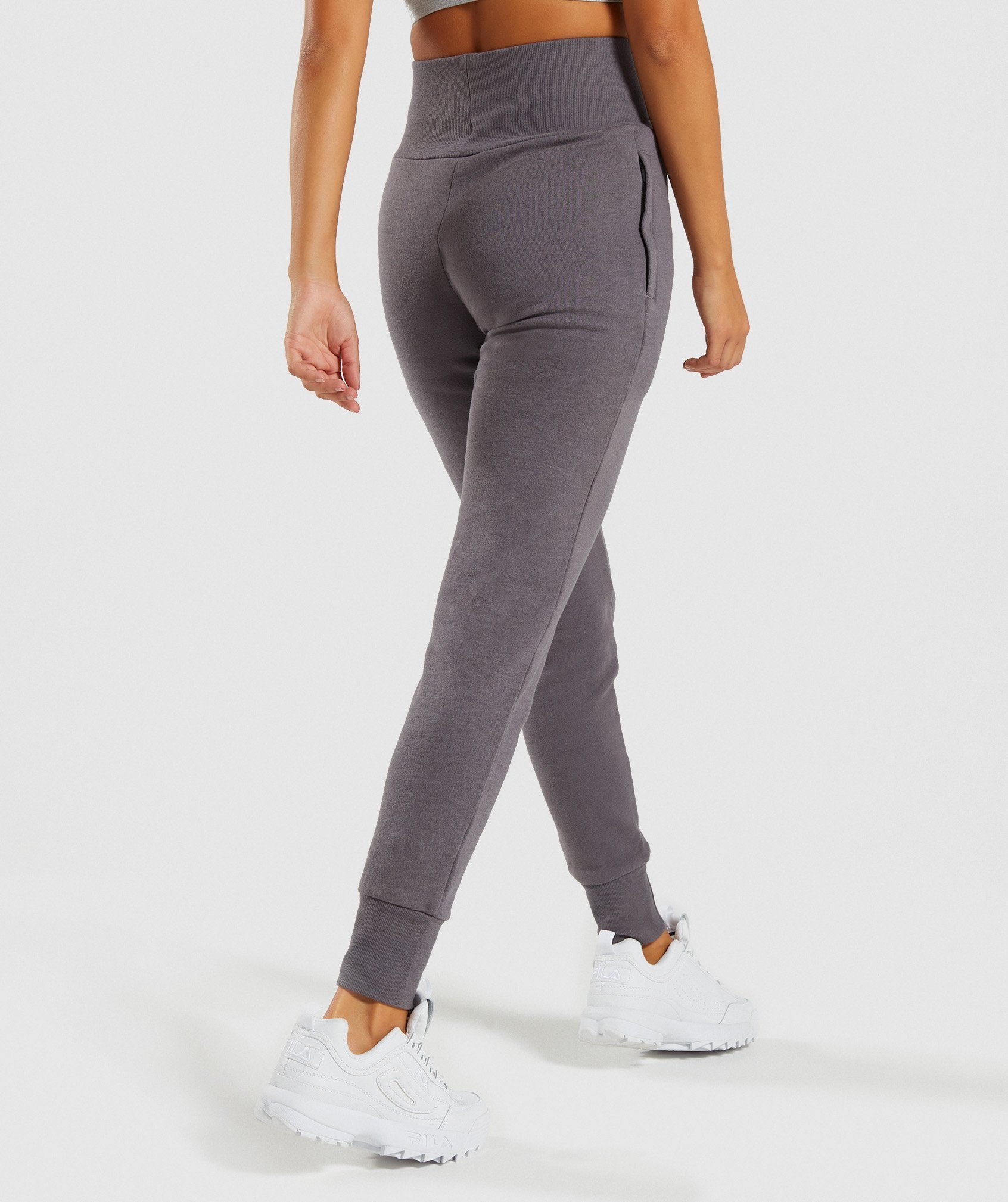 High Waisted Joggers in Slate Lavender Marl - view 2