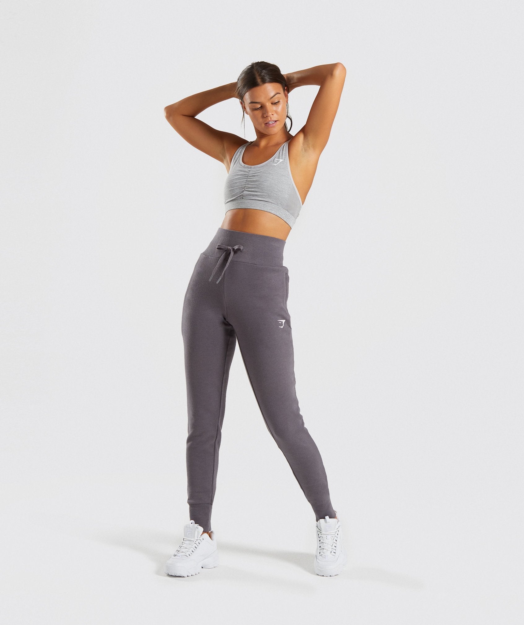 High Waisted Joggers in Slate Lavender Marl - view 4