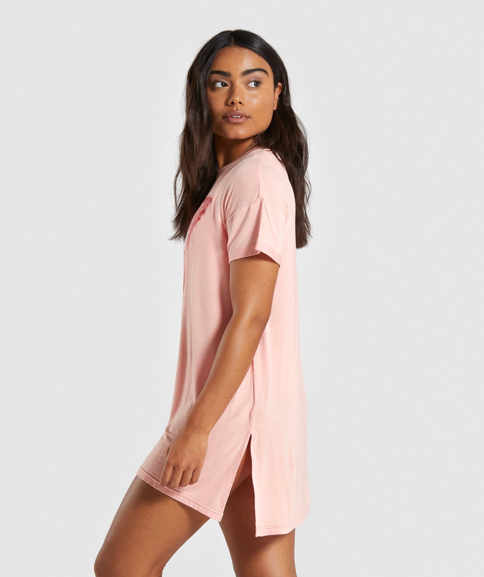 Horizon Graphic Longline Tee in Peach - view 3