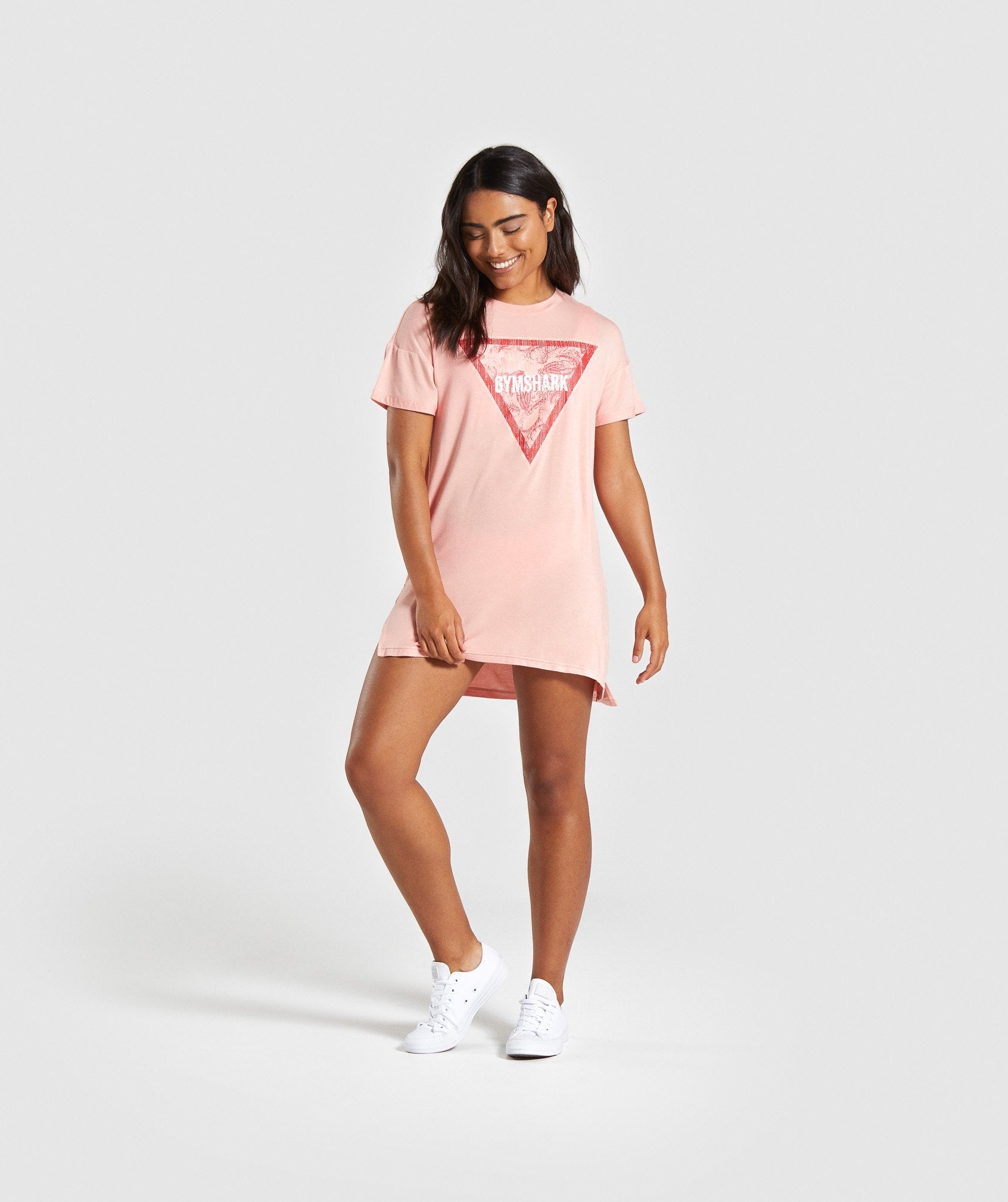 Horizon Graphic Longline Tee in Peach - view 4