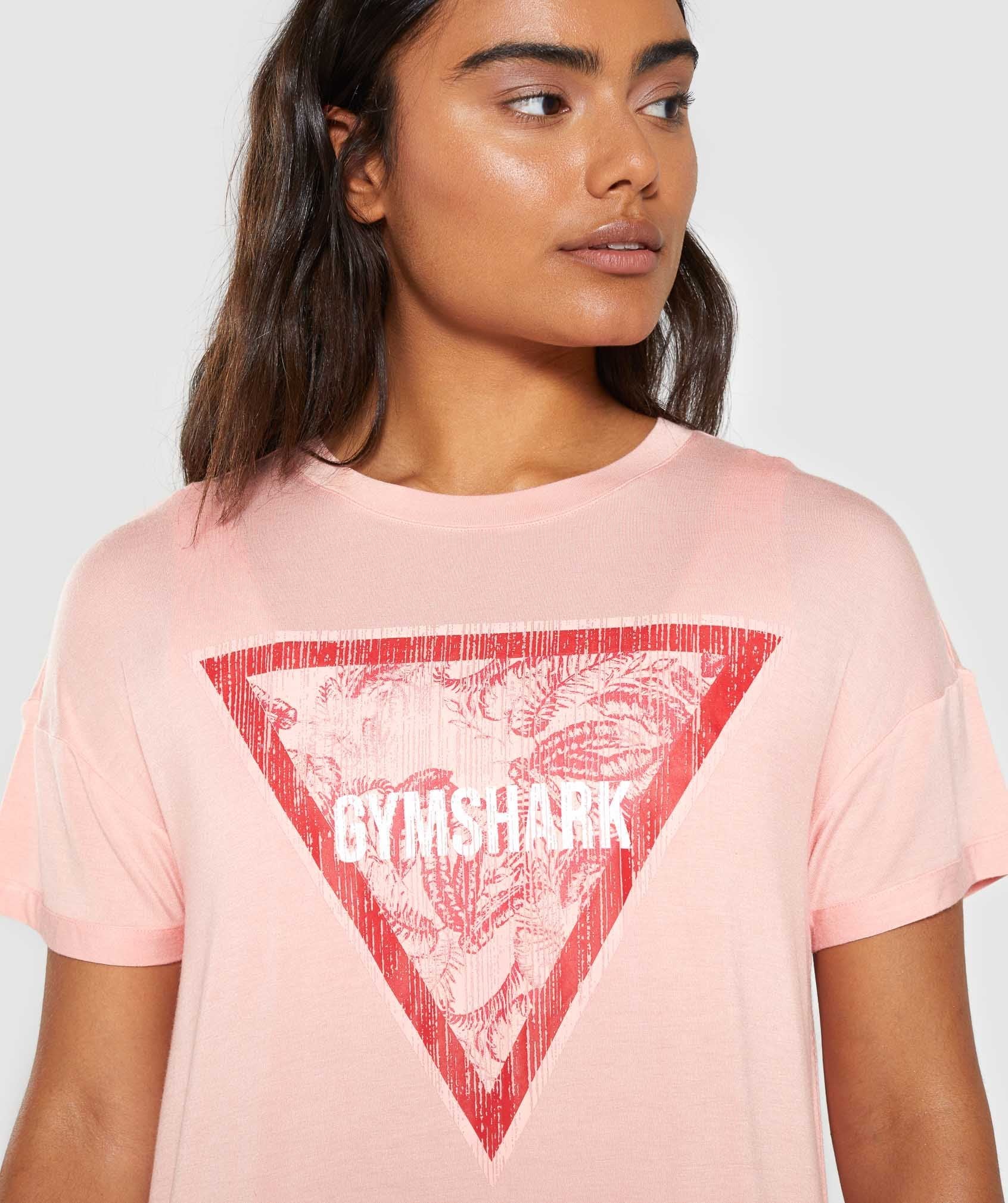 Horizon Graphic Longline Tee in Peach - view 6