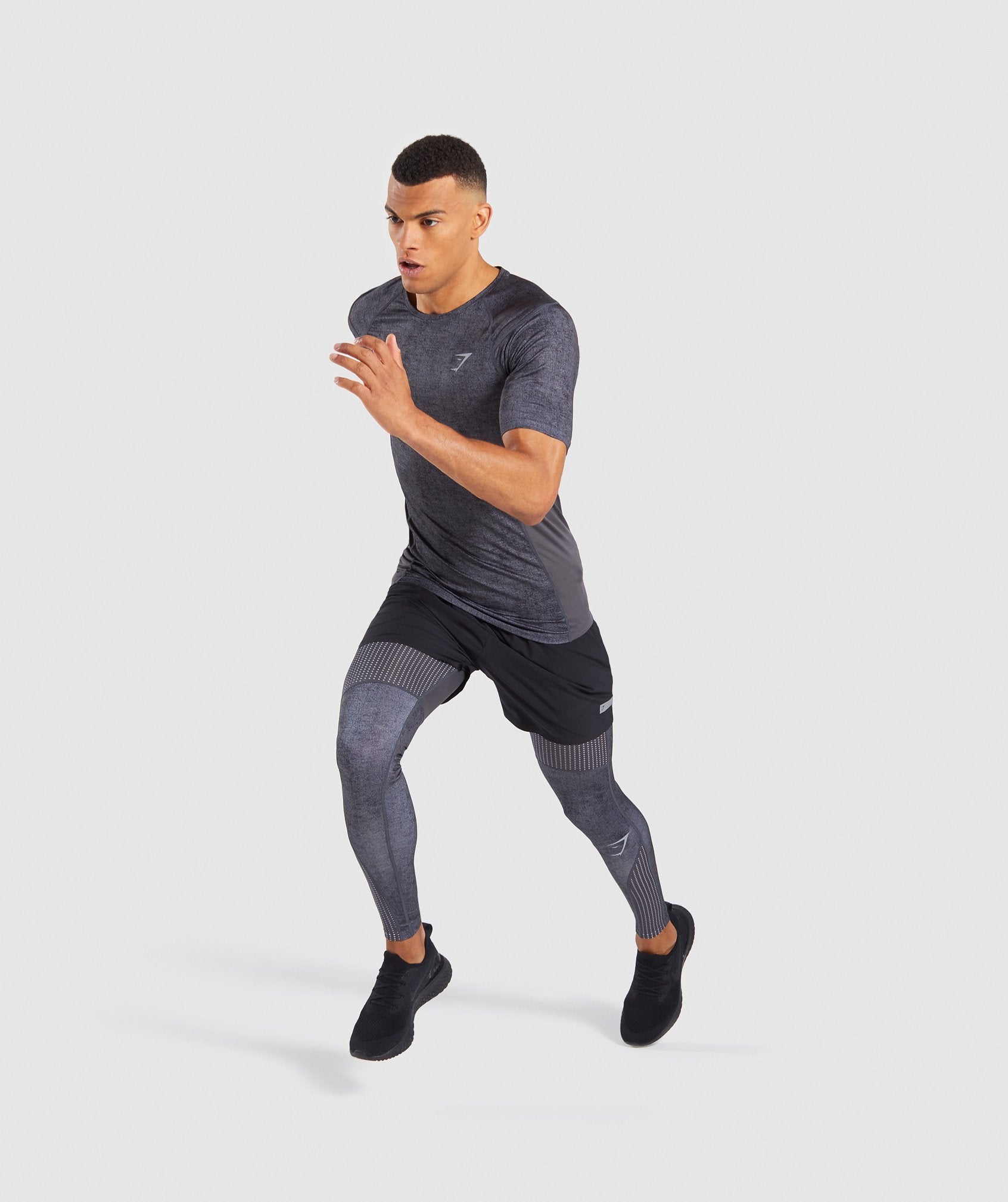 Hybrid Baselayer Top in Charcoal Marl - view 4