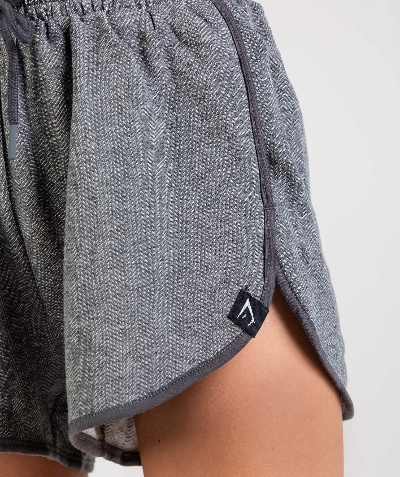 Heather Dual Band Shorts in Charcoal Marl - view 5