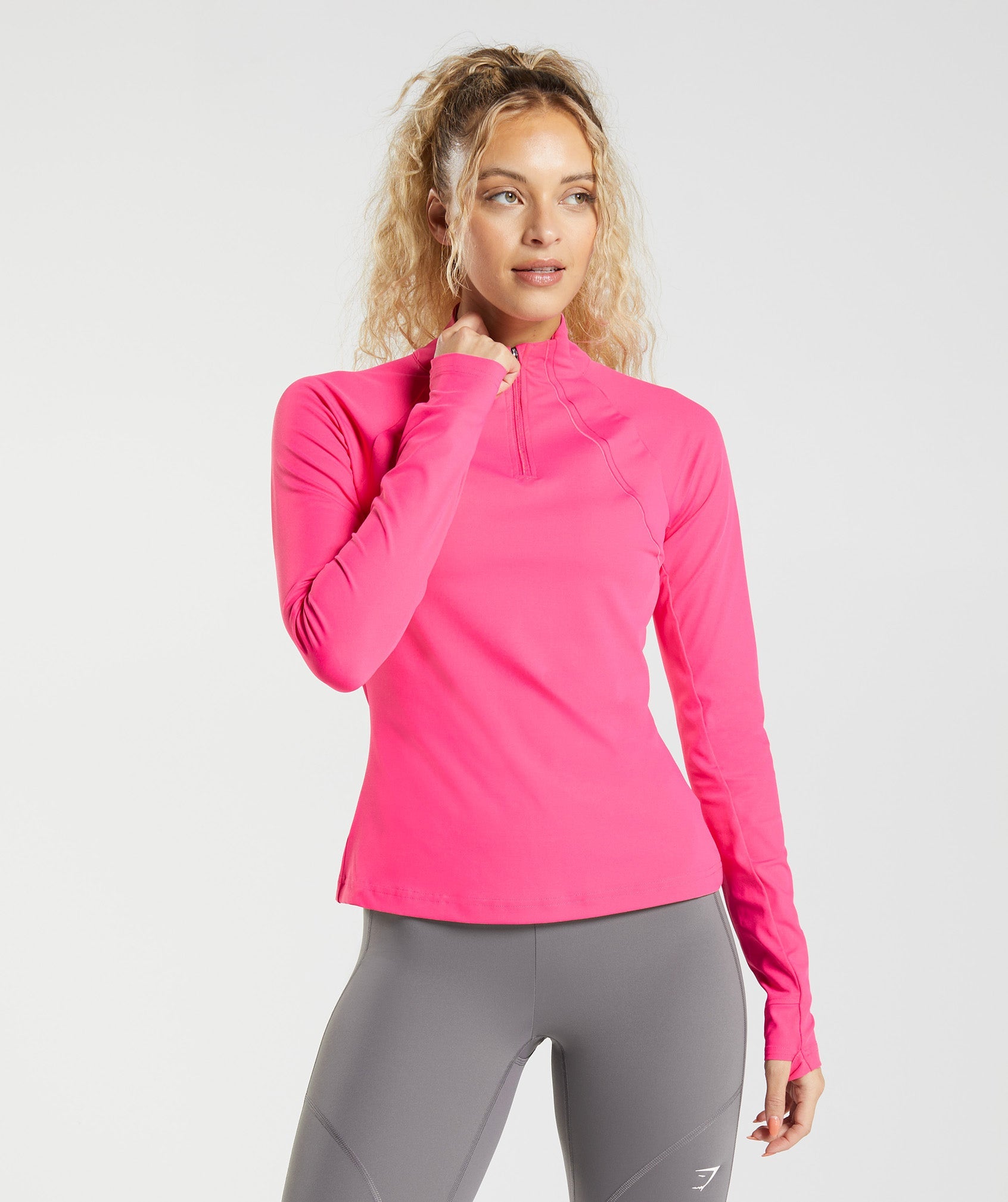 Running 1/4 Zip in Bright Fuchsia - view 1